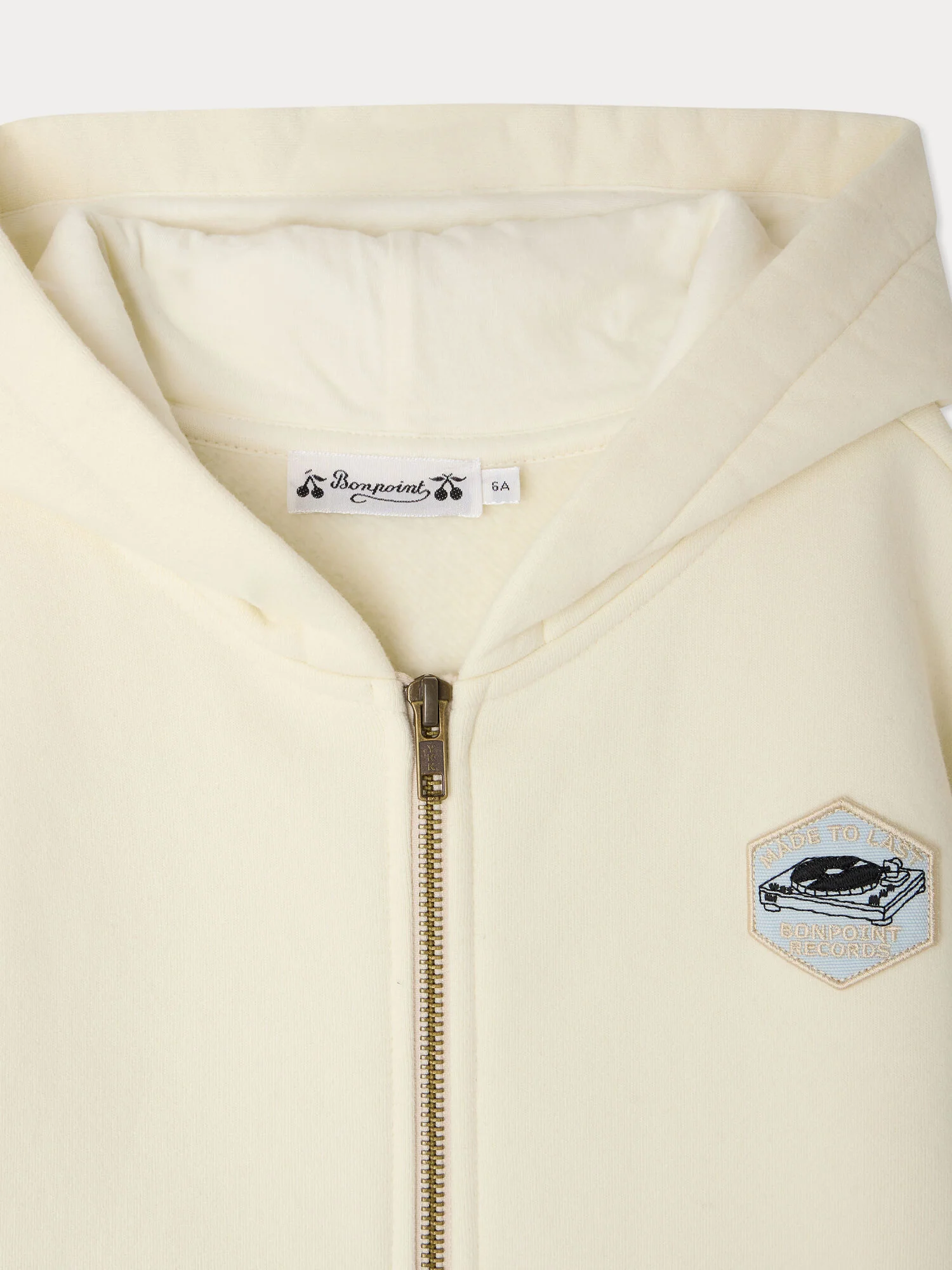 Elroy ecru hooded sweatshirt in organic cotton - Image 4