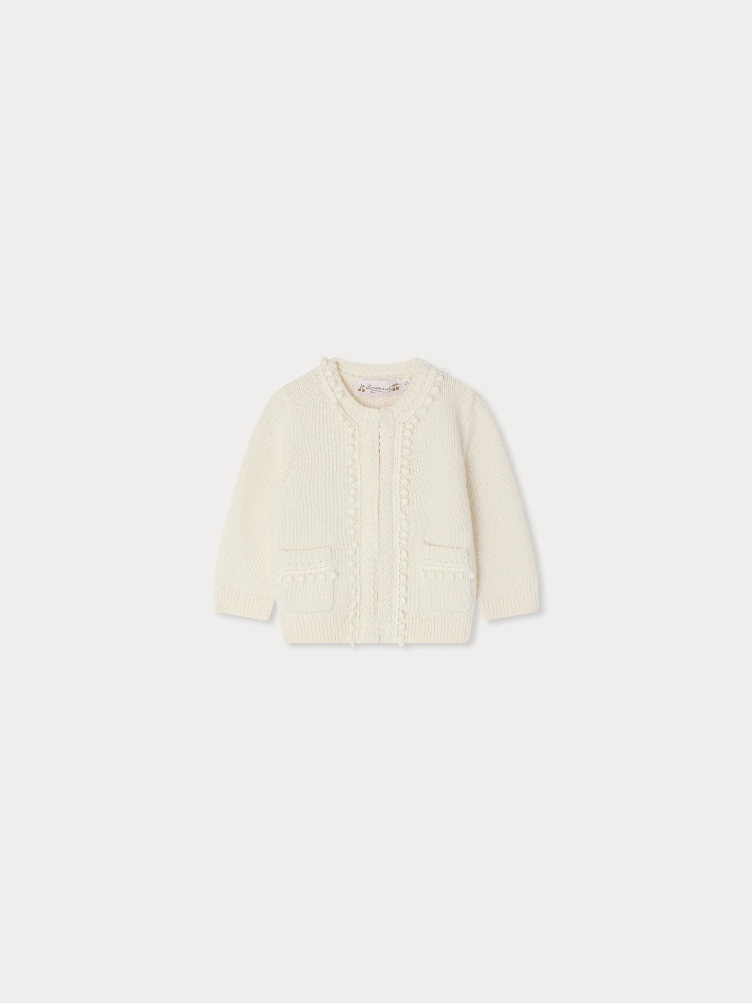 Embroidered Laine cardigan in organic cotton and cashmere