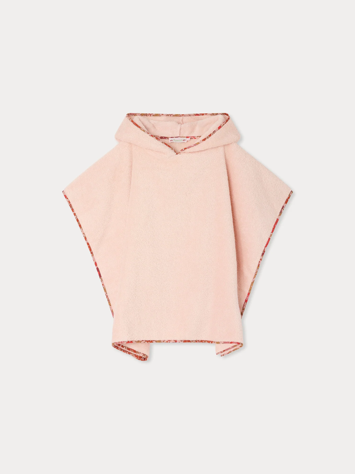Eneri bath poncho with Liberty fabric bias binding in organic cotton