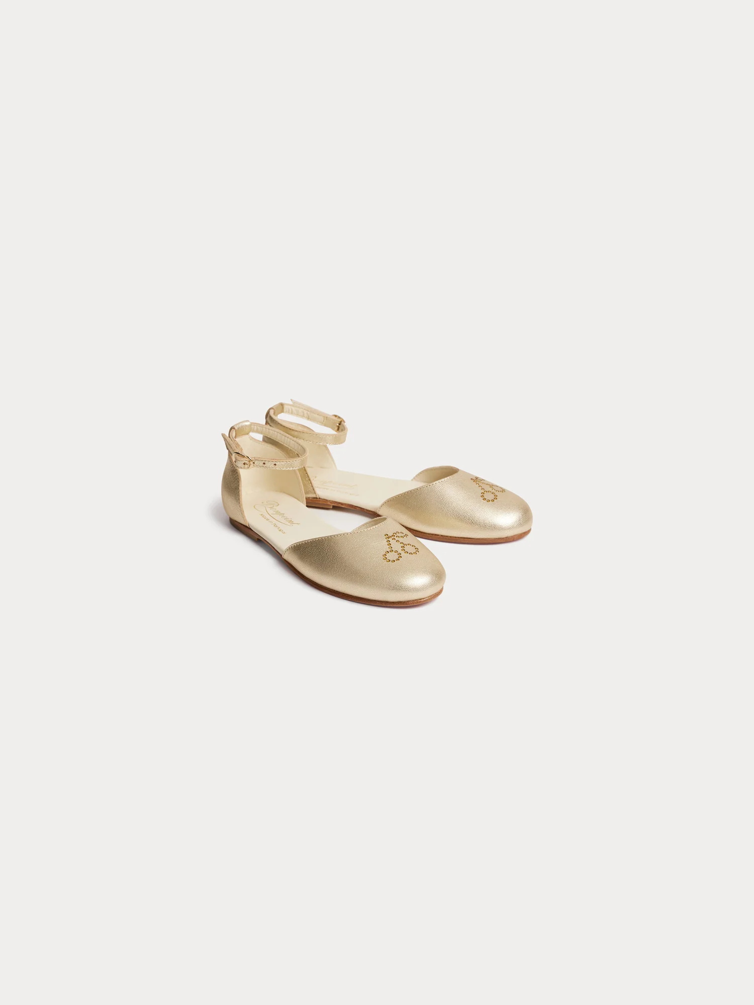 Felyne gold leather ballerina flats - Image 3