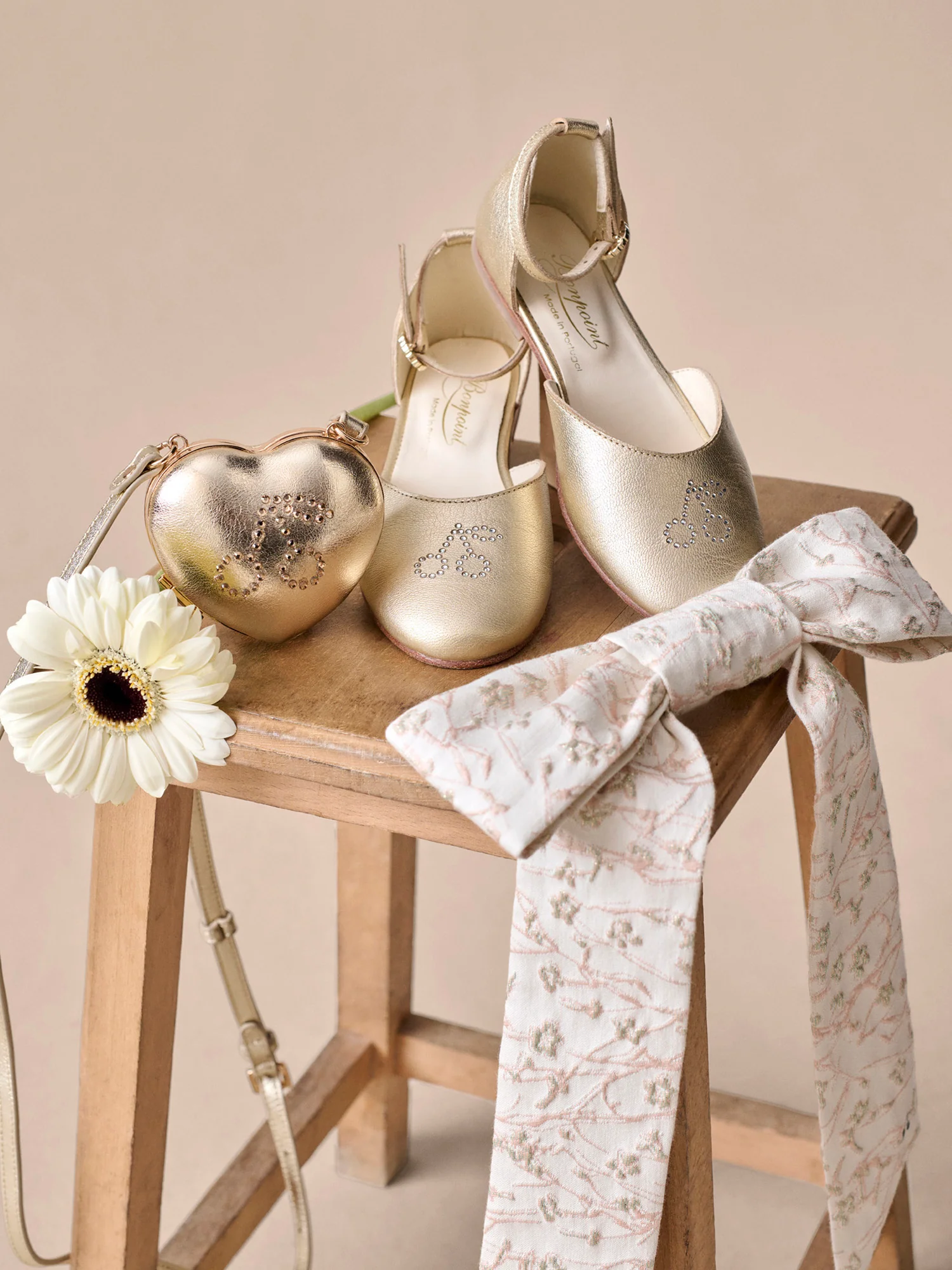 Felyne gold leather ballerina flats - Image 5