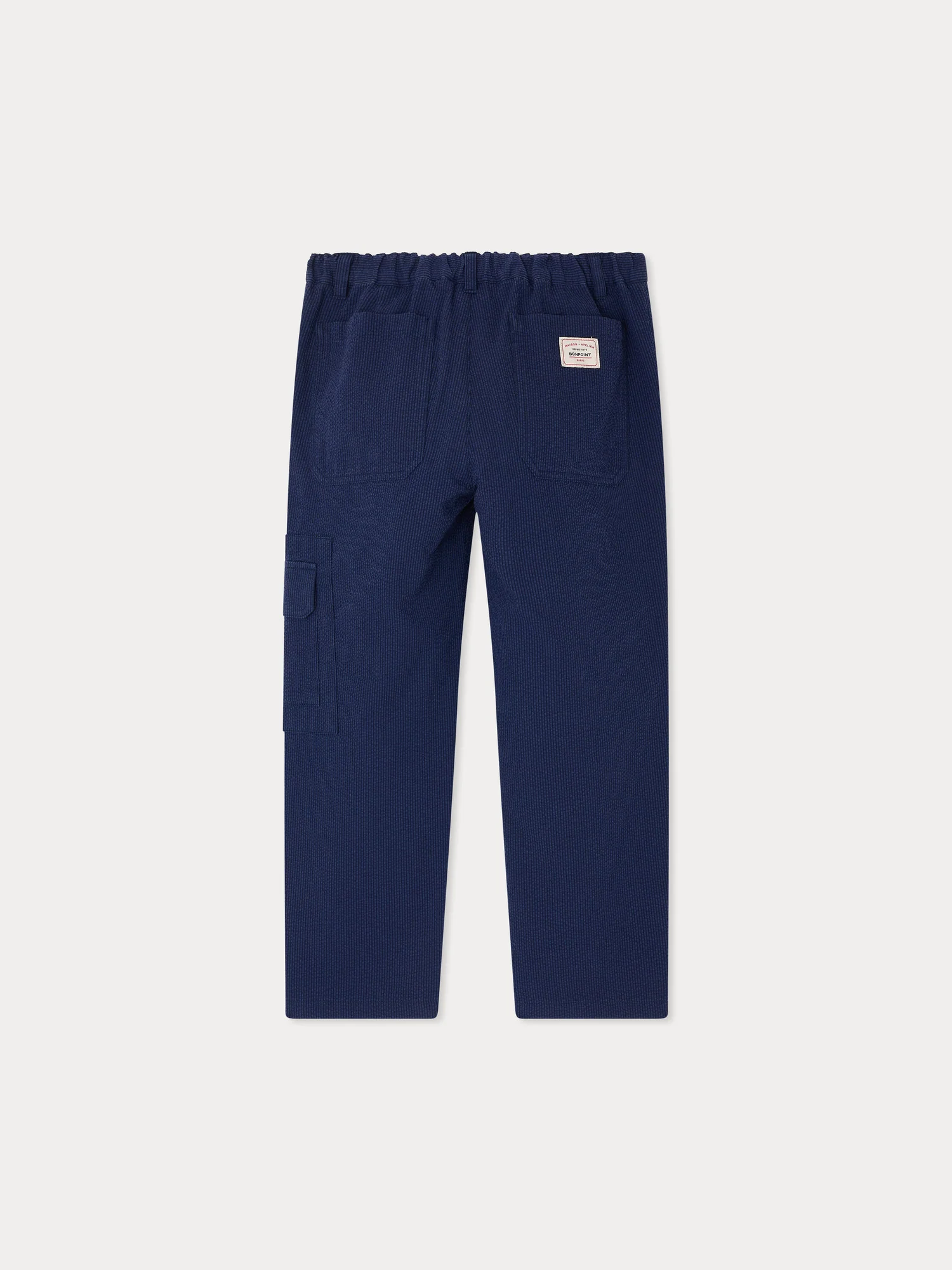 Francis cargo trousers in organic cotton seersucker - Image 3