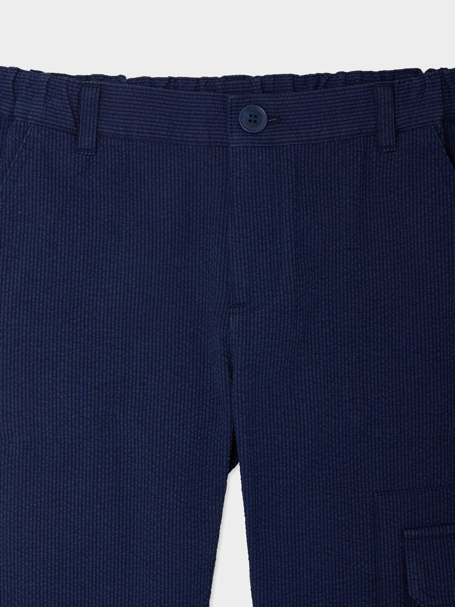 Francis cargo trousers in organic cotton seersucker - Image 4