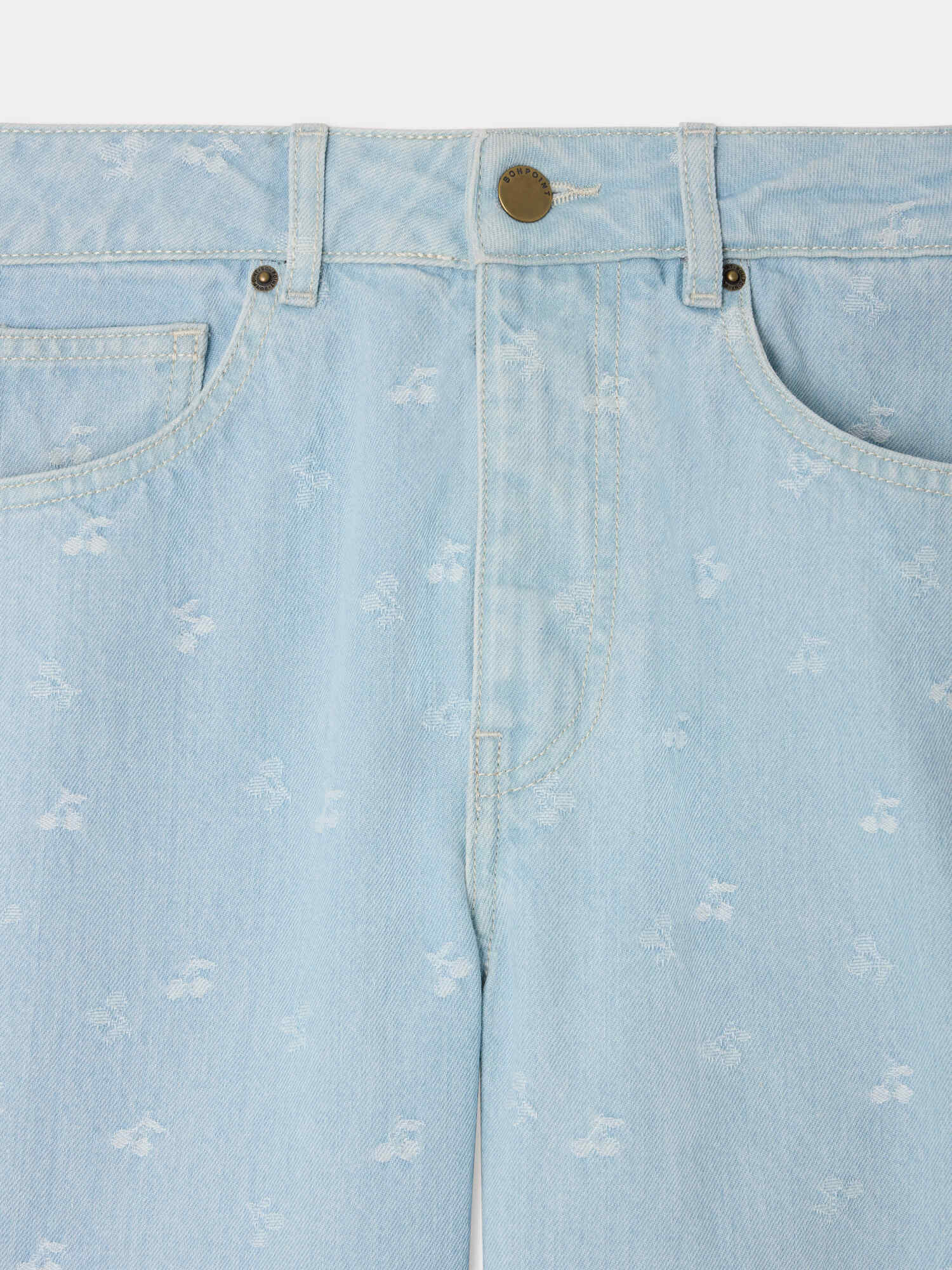 Gasp high-waisted cherry jacquard denim trousers - Image 4