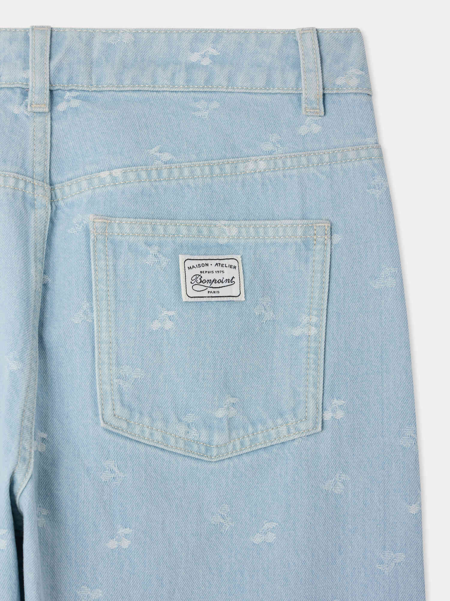 Gasp high-waisted cherry jacquard denim trousers - Image 5