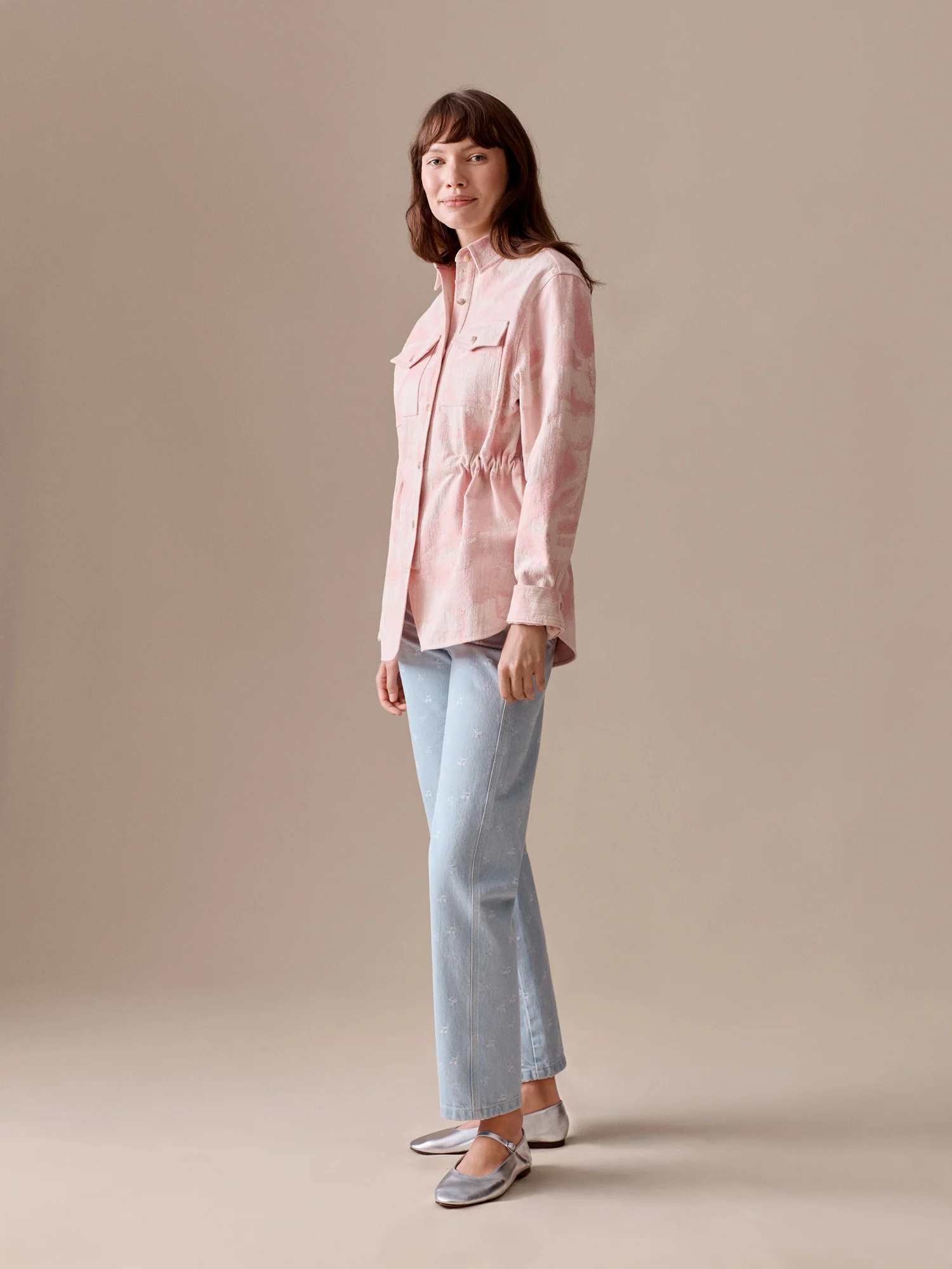 Gasp high-waisted cherry jacquard denim trousers - Image 6