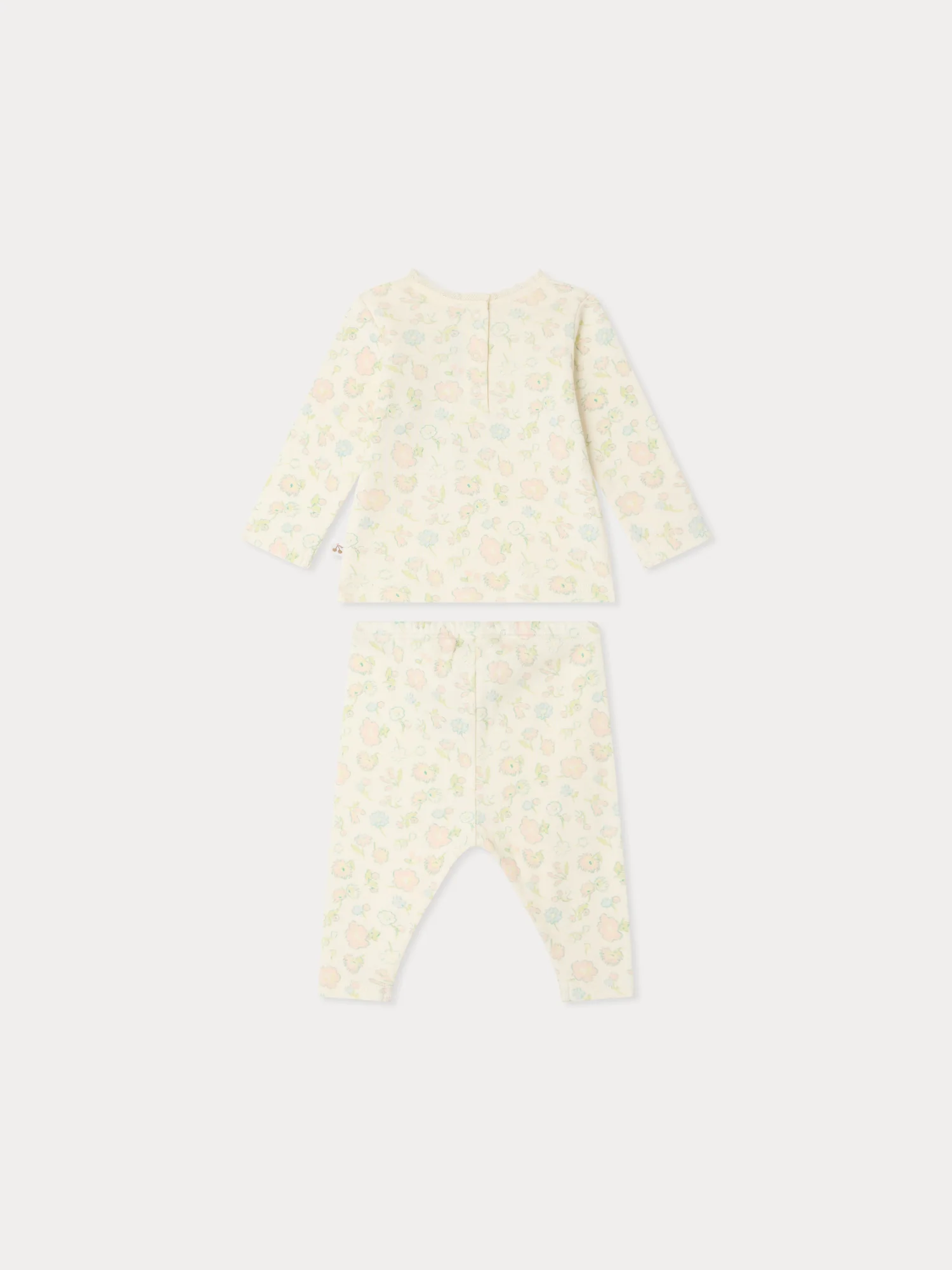 Genna set with floral print and lace in organic cotton - Image 2