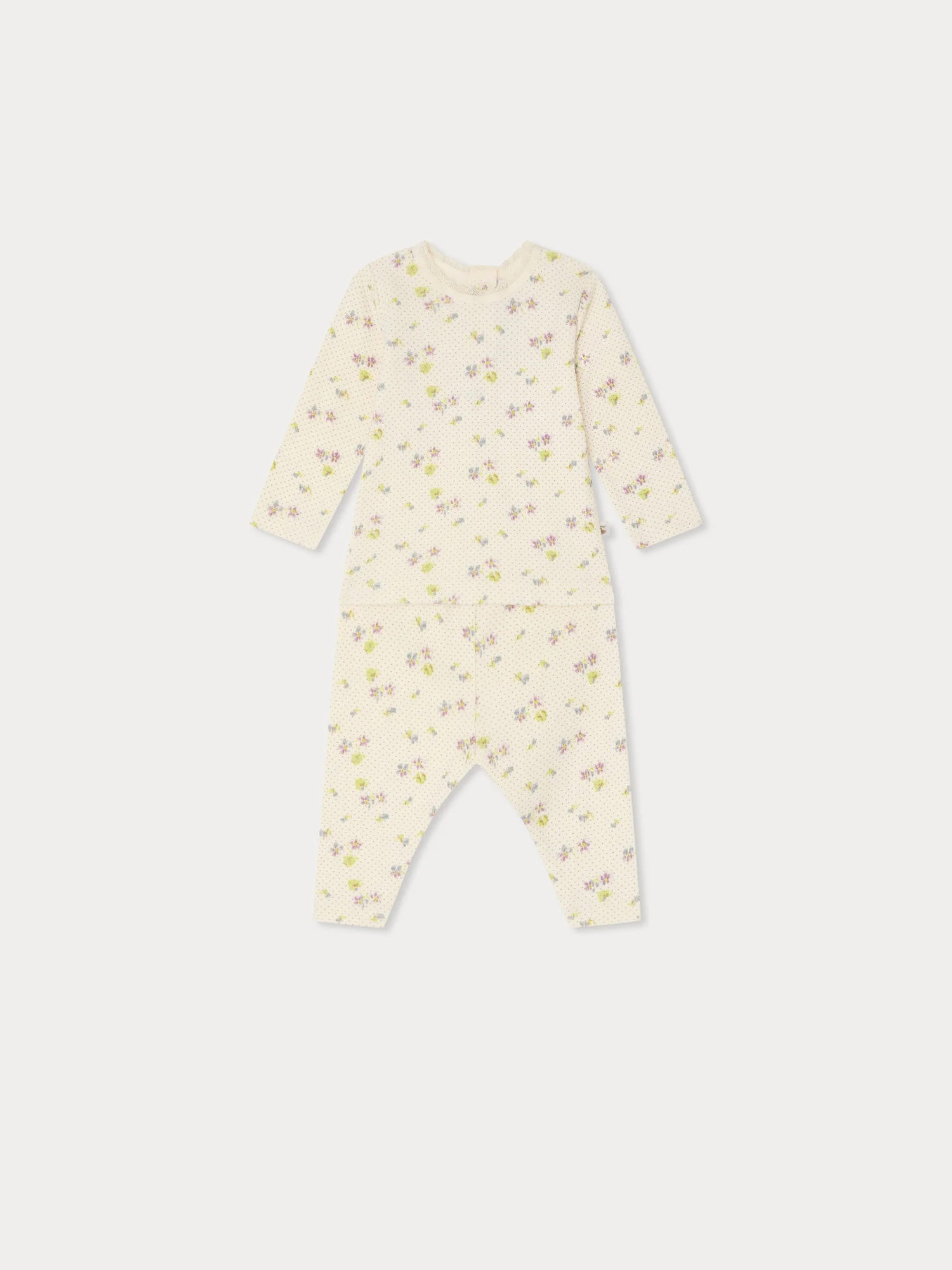 Genna set with polka dot and floral print in organic cotton
