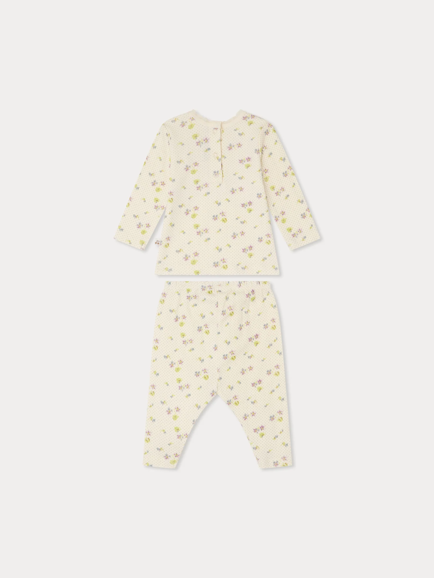 Genna set with polka dot and floral print in organic cotton - Image 2
