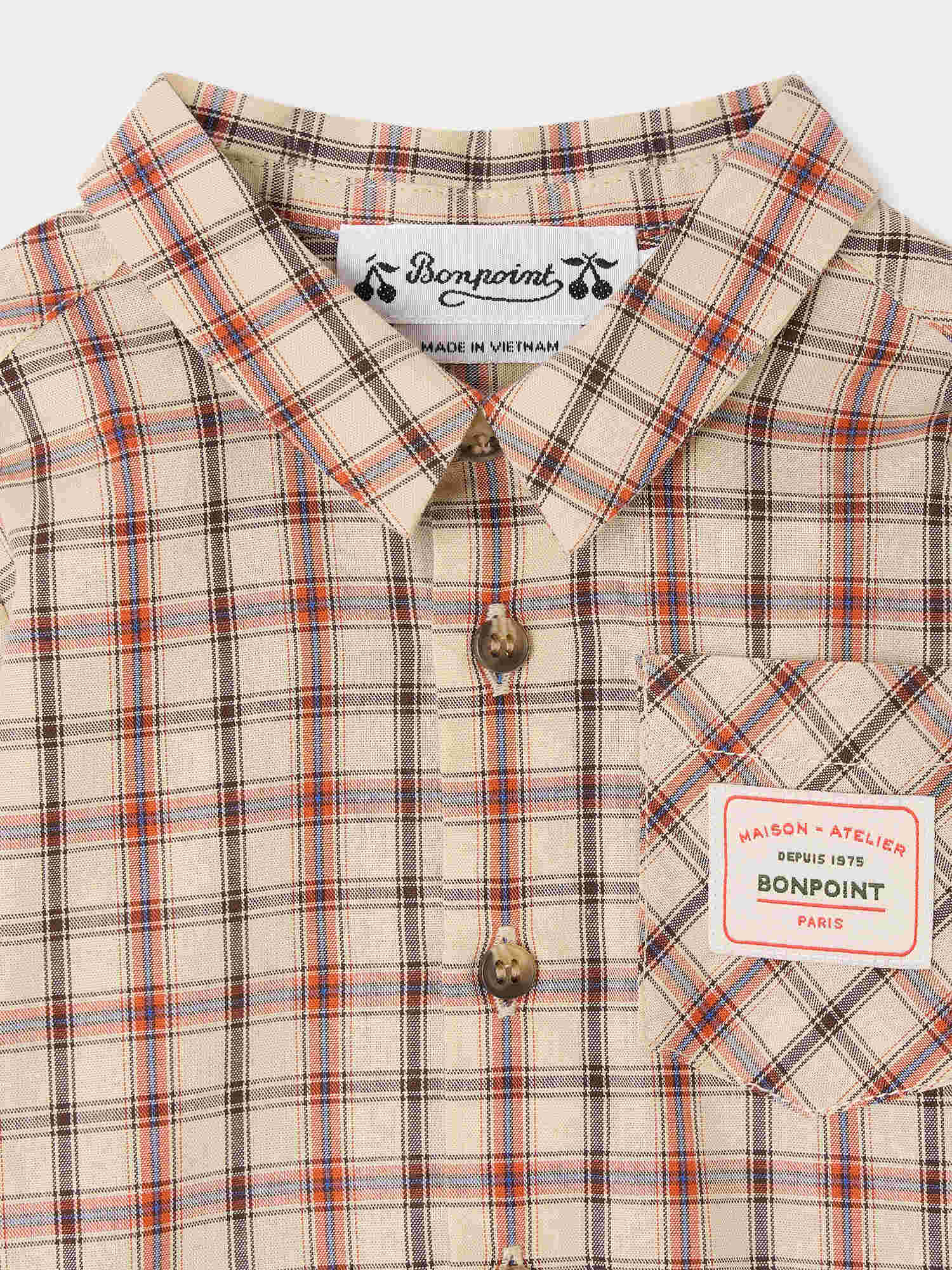 Gillo plaid baby shirt in organic cotton - Image 4