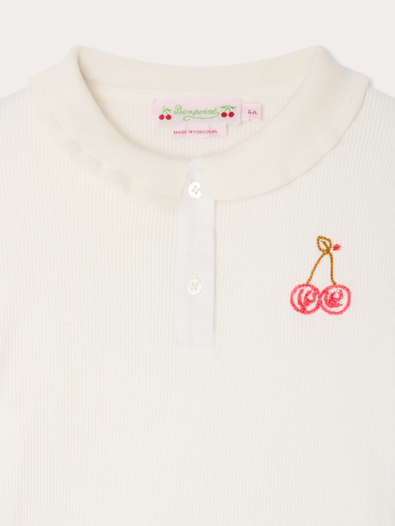 Gina cherry embroidered t-shirt in organic cotton - Image 3