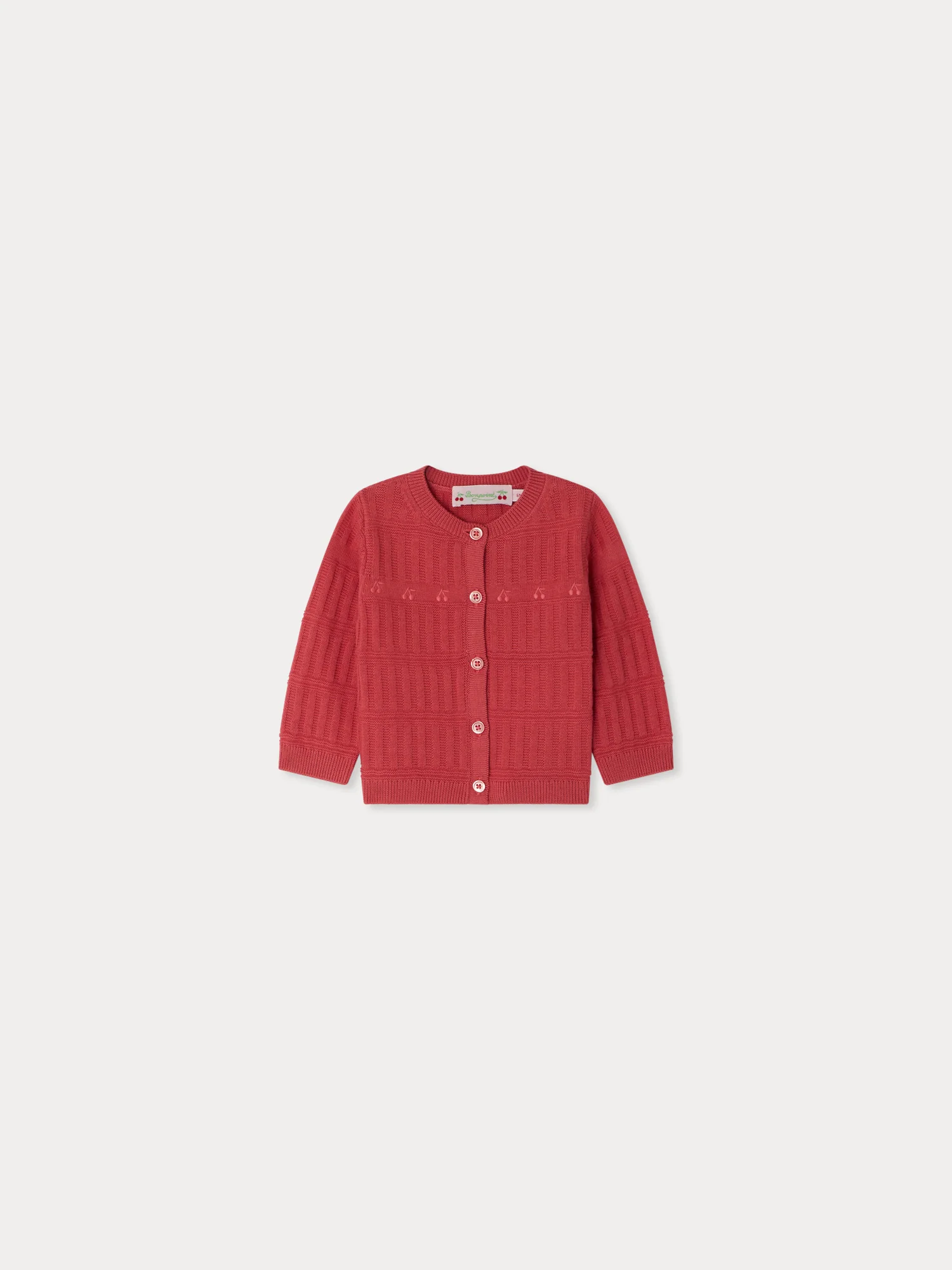 Giovina cardigan with cherry embroidery in organic cotton