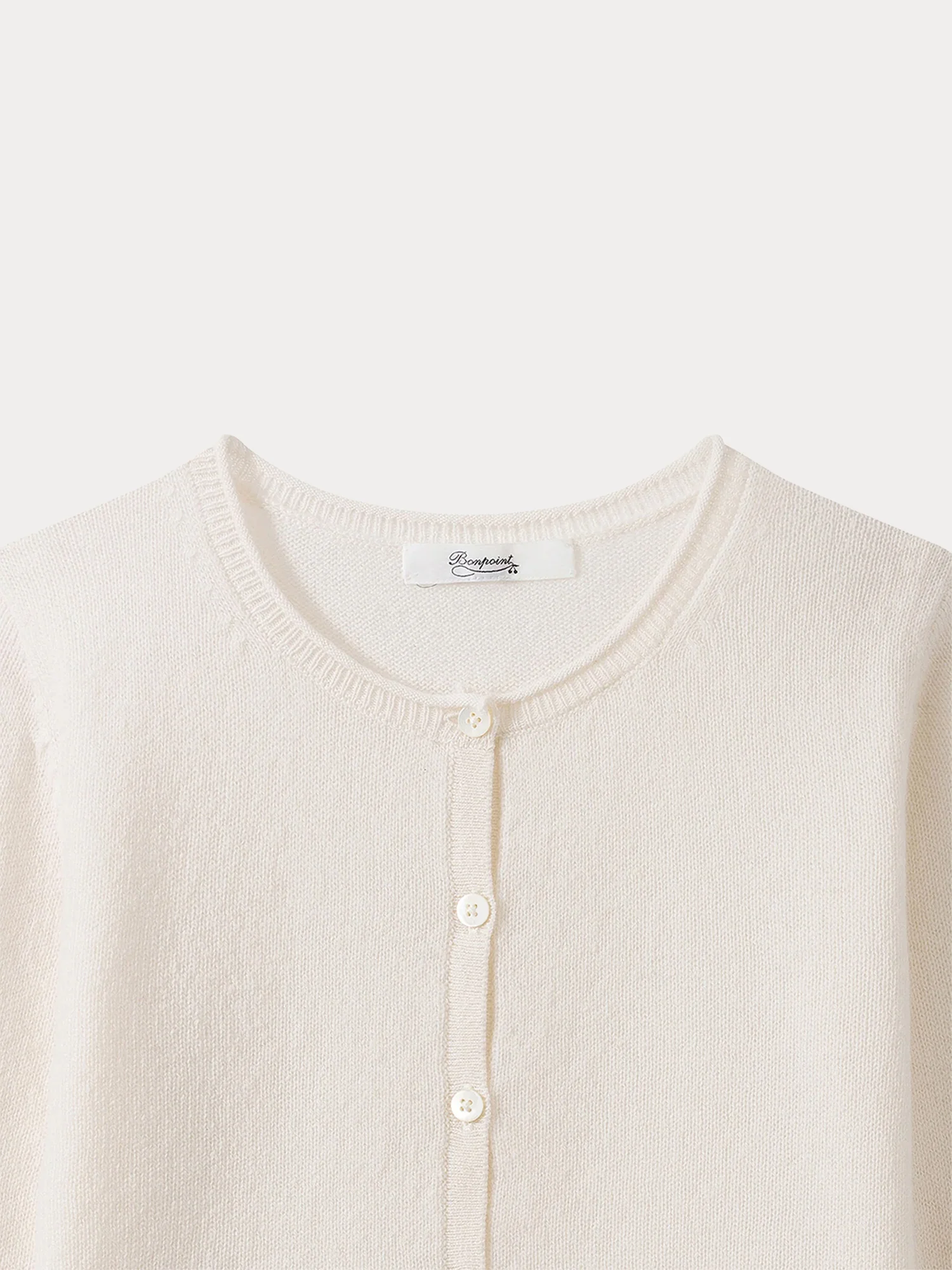 Girls' Cashmere Cardigan milk white - Image 3