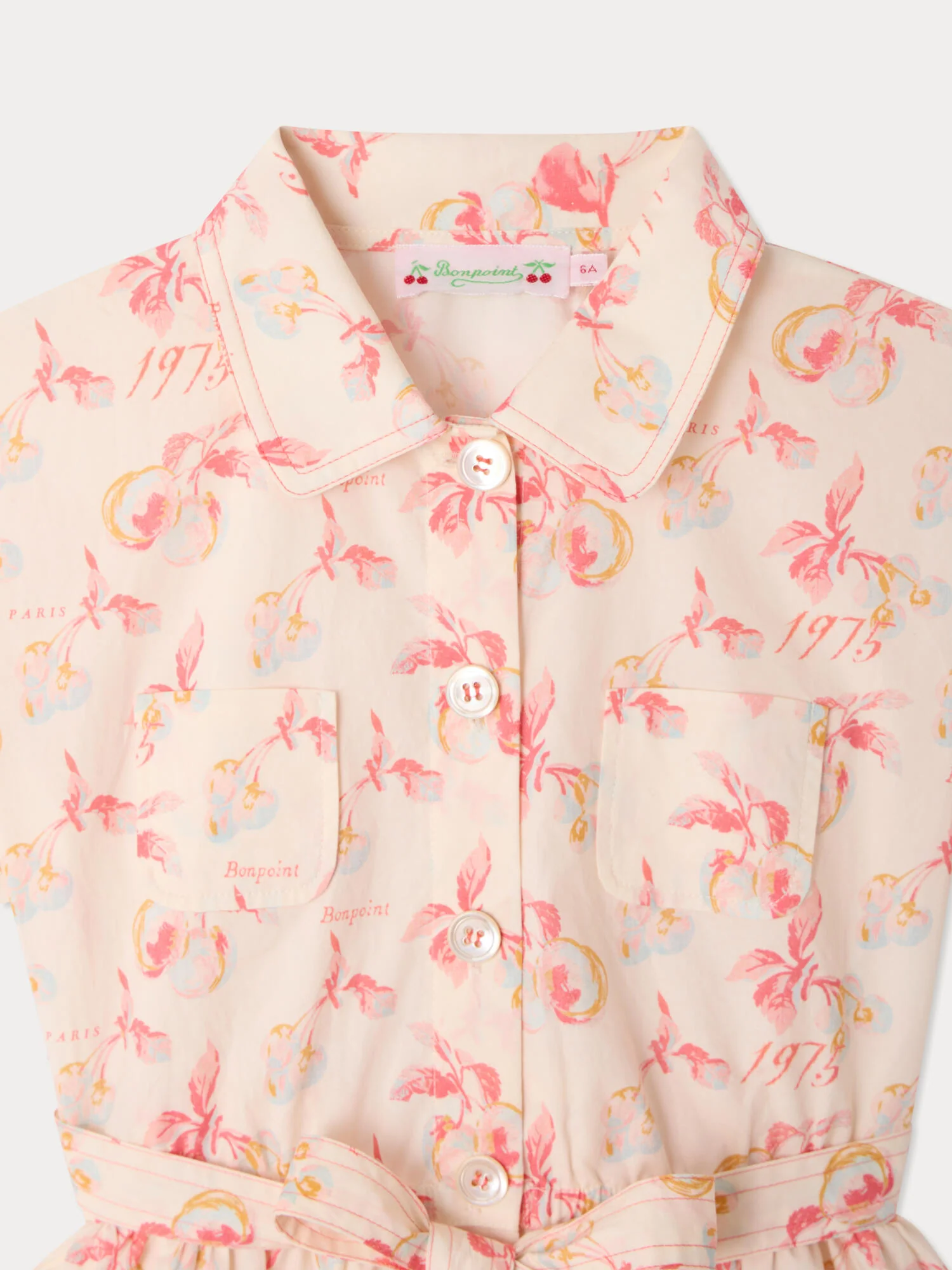 Gisèle dress with cherry print in organic cotton - Image 4