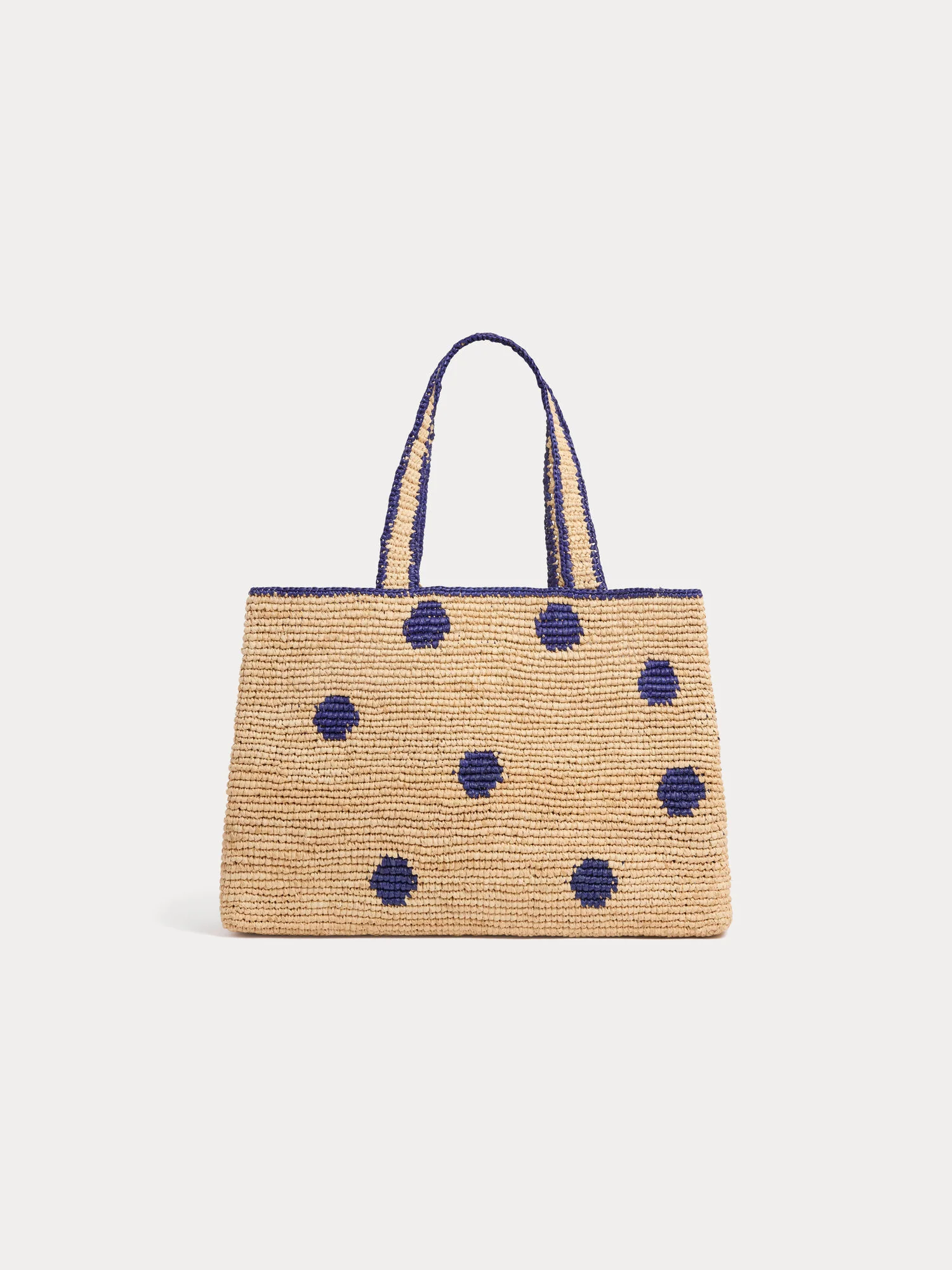 Handmade raffia Esma bag with polka dots - Image 3