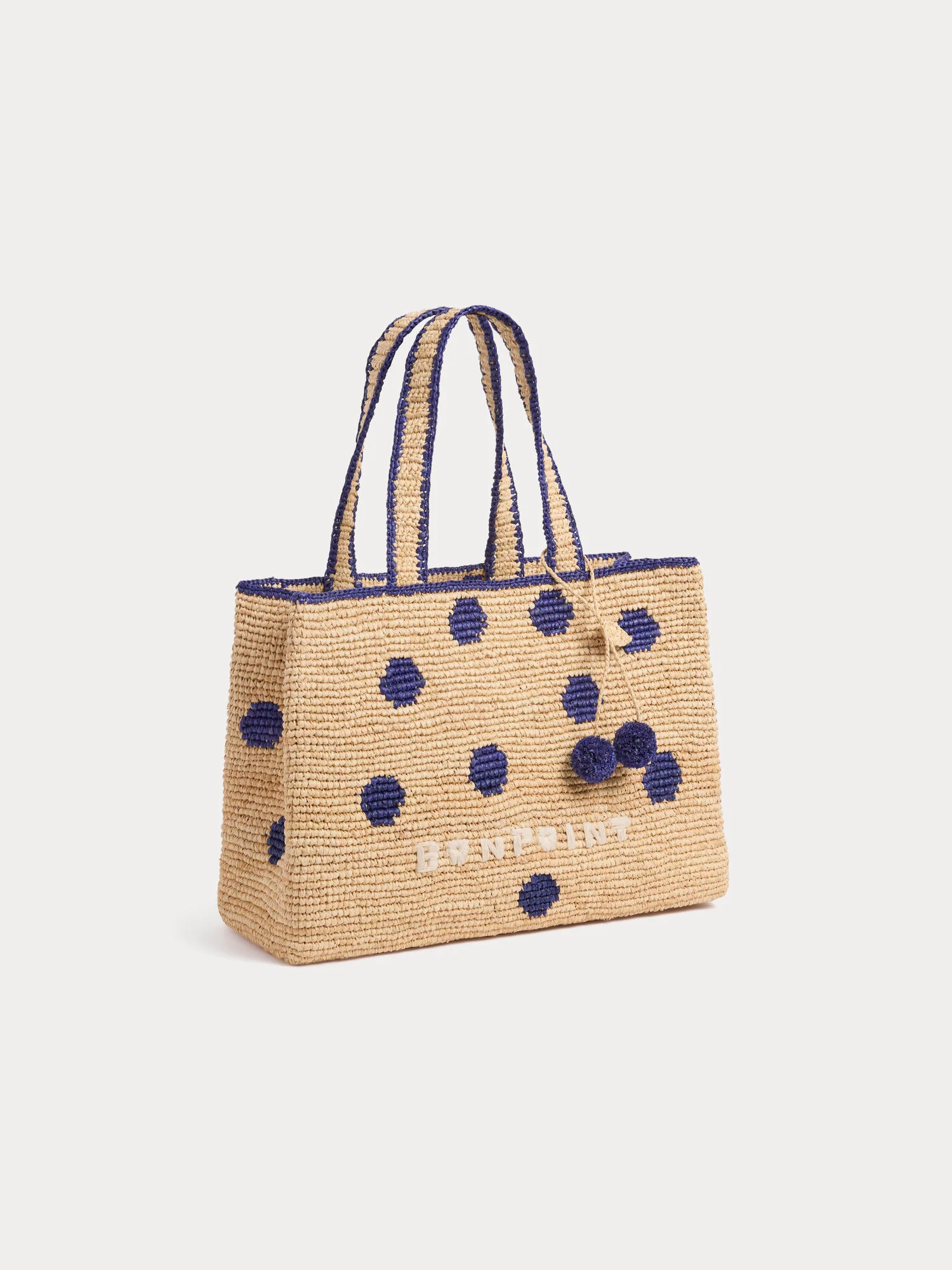 Handmade raffia Esma bag with polka dots - Image 4