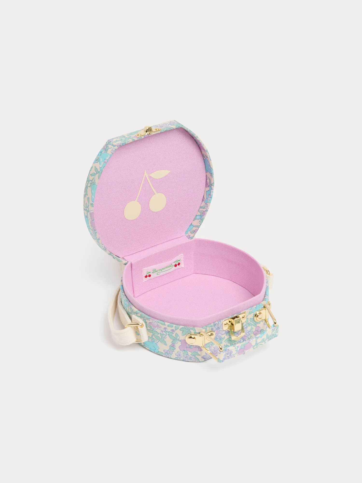 Jadore Suitcase Bag in Liberty fabric with cherry print in organic cotton - Image 5