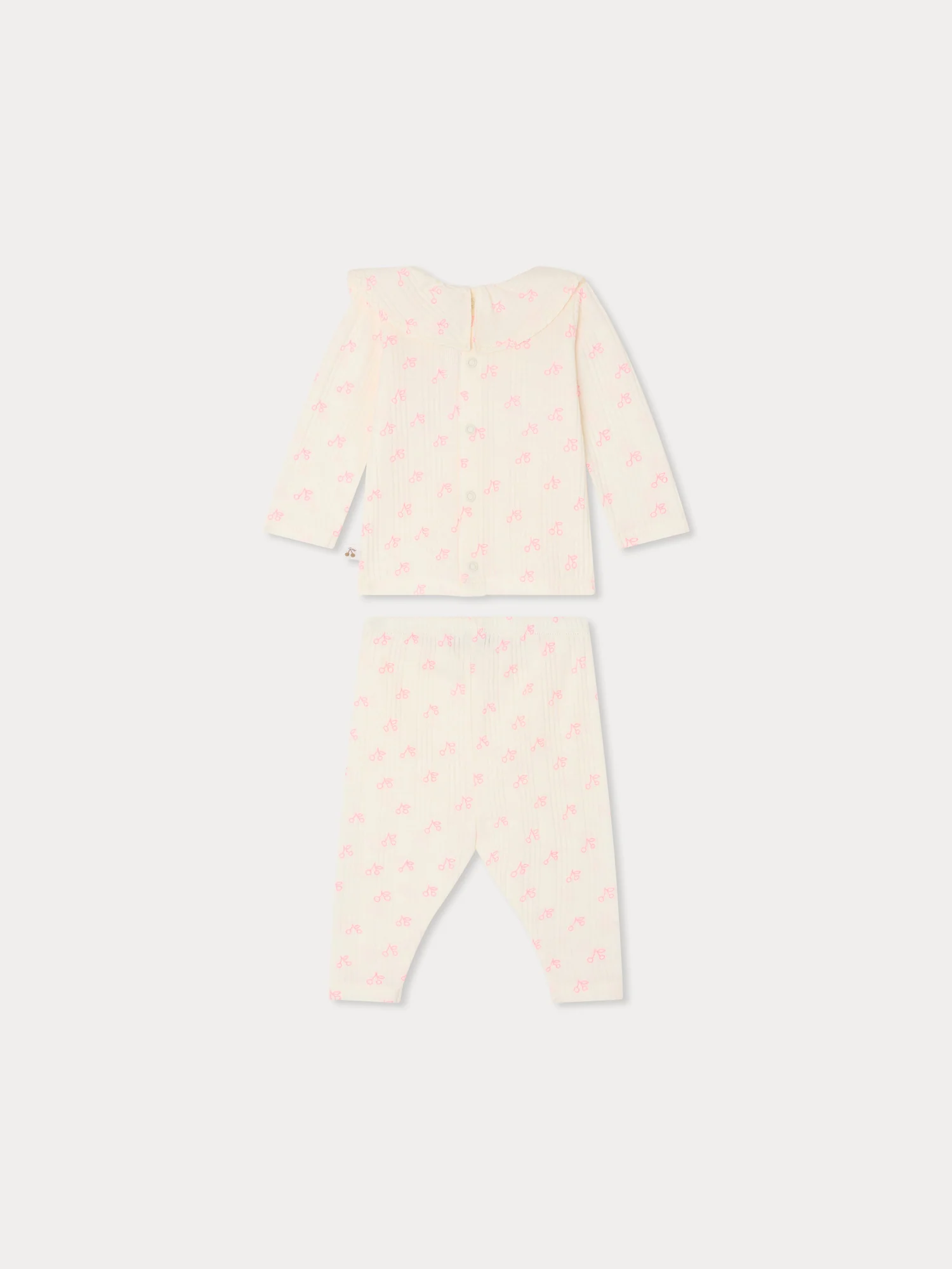 Jelsia cherry print set in organic ribbed cotton - Image 2