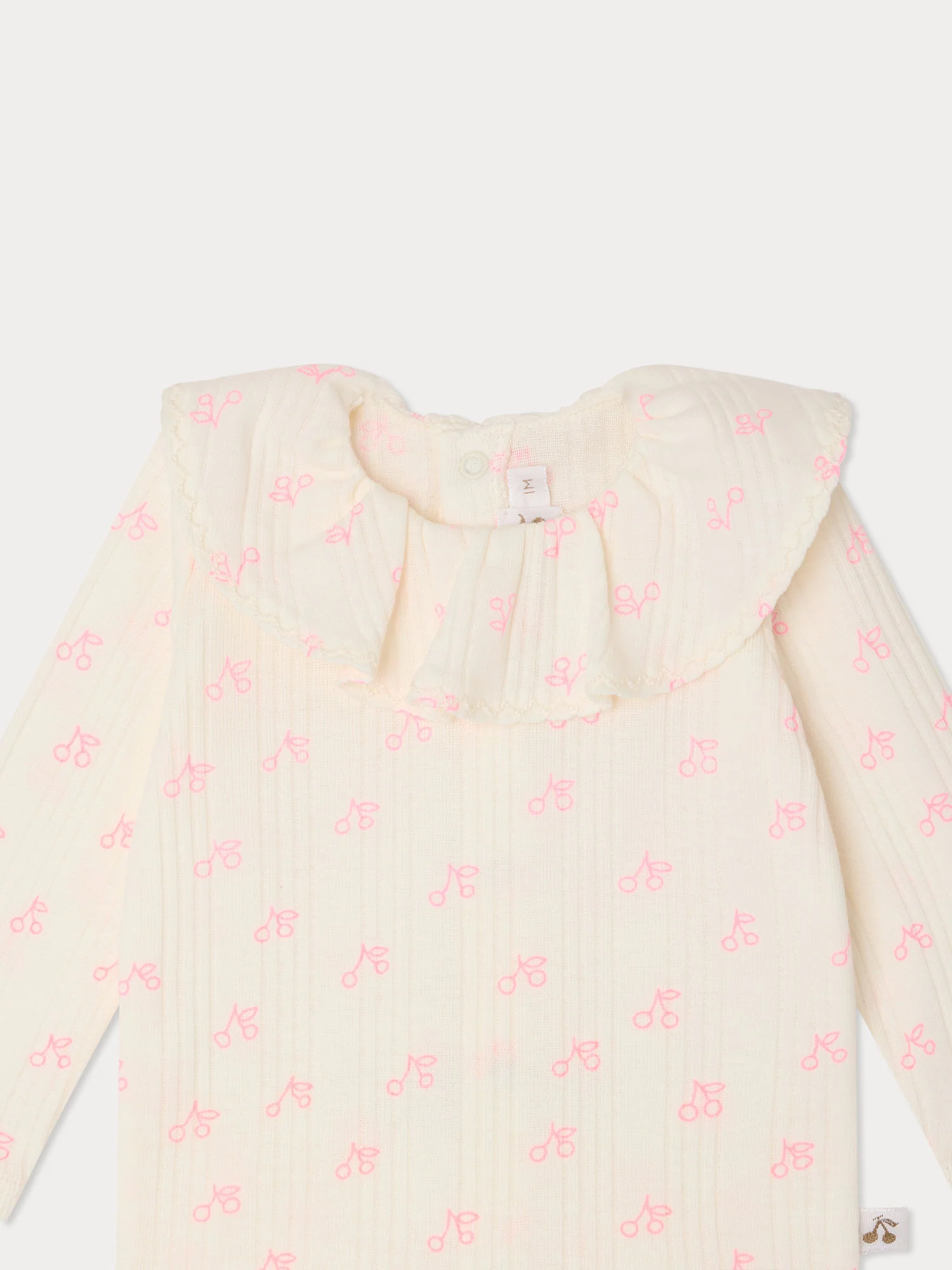 Jelsia cherry print set in organic ribbed cotton - Image 3