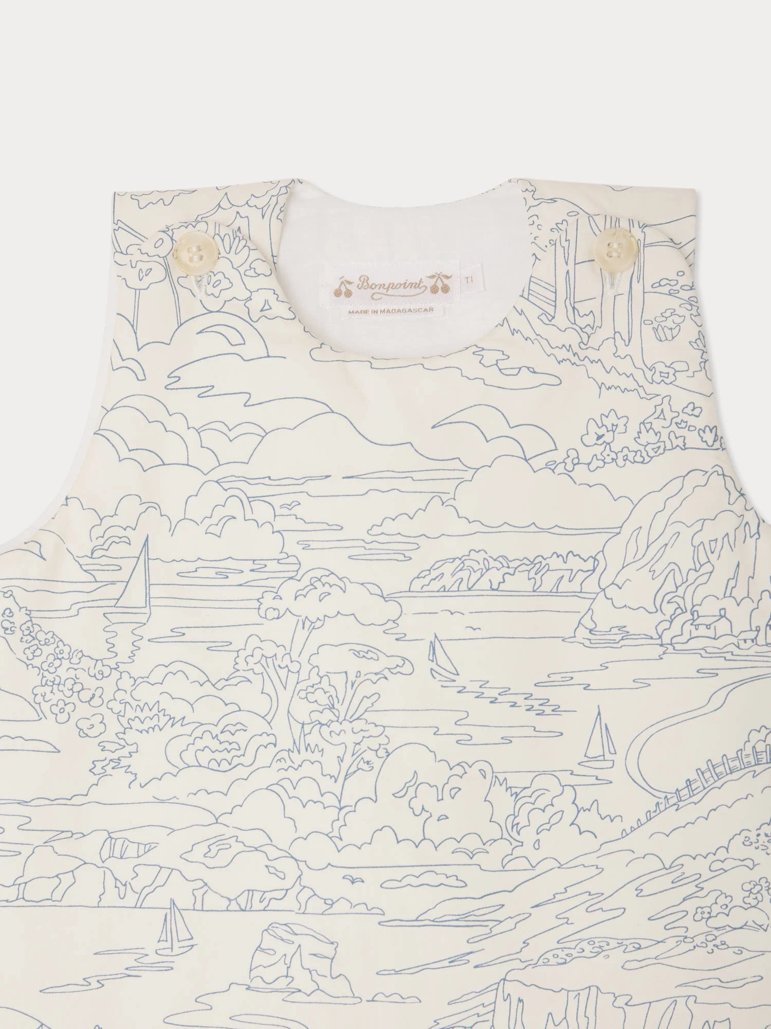 Joujou blue sleeping bag in Liberty fabric and organic cotton - Image 3