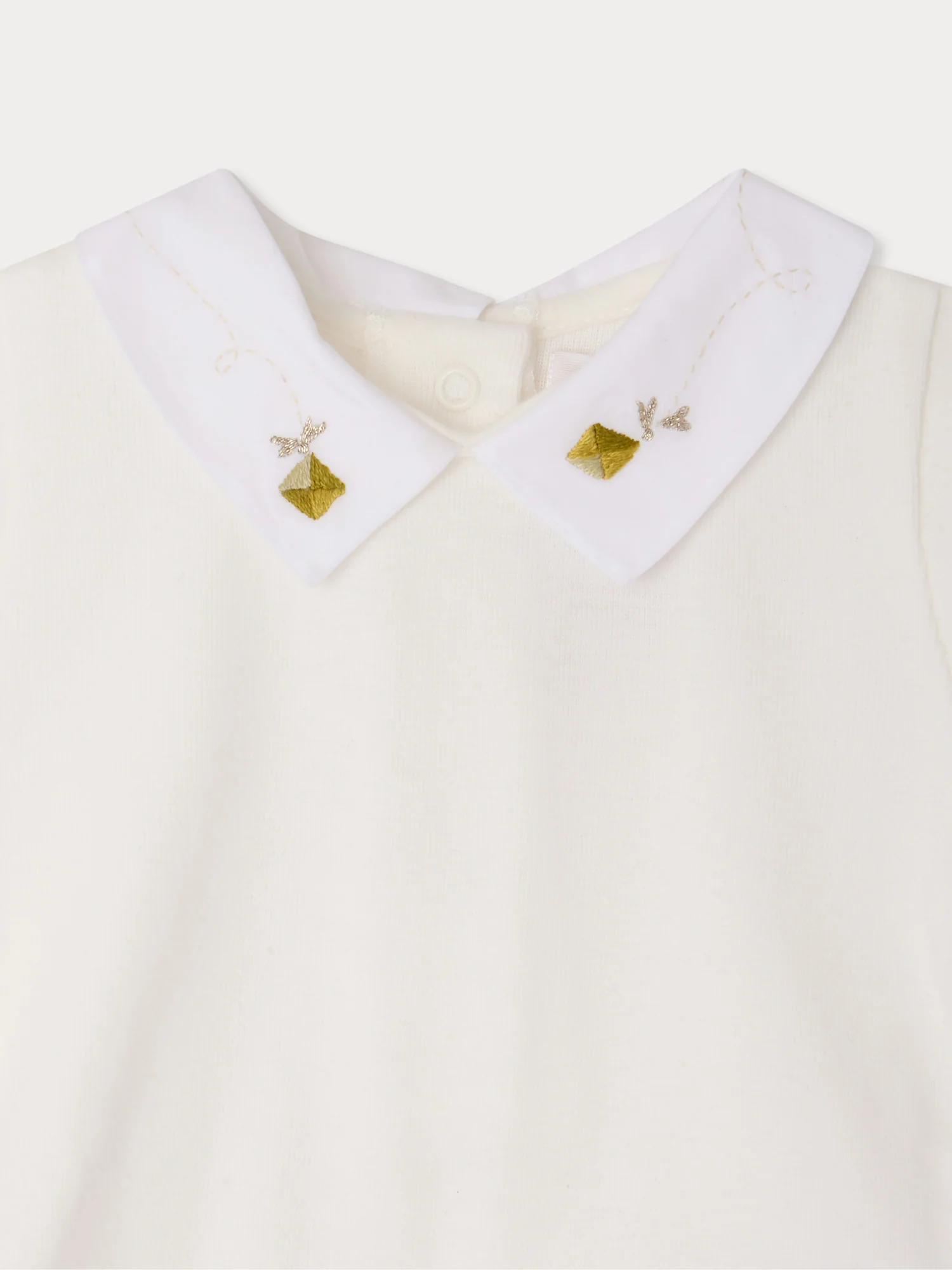 Juillet bodysuit with hand-embroidered kites in organic cotton - Image 4