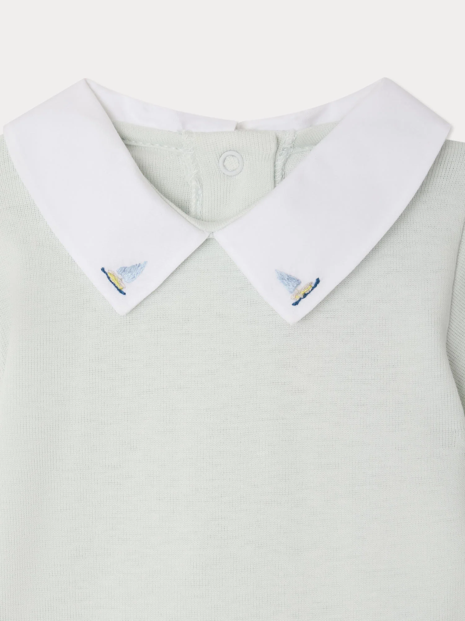 Juillet bodysuit with hand-embroidered sailboats in organic cotton - Image 3