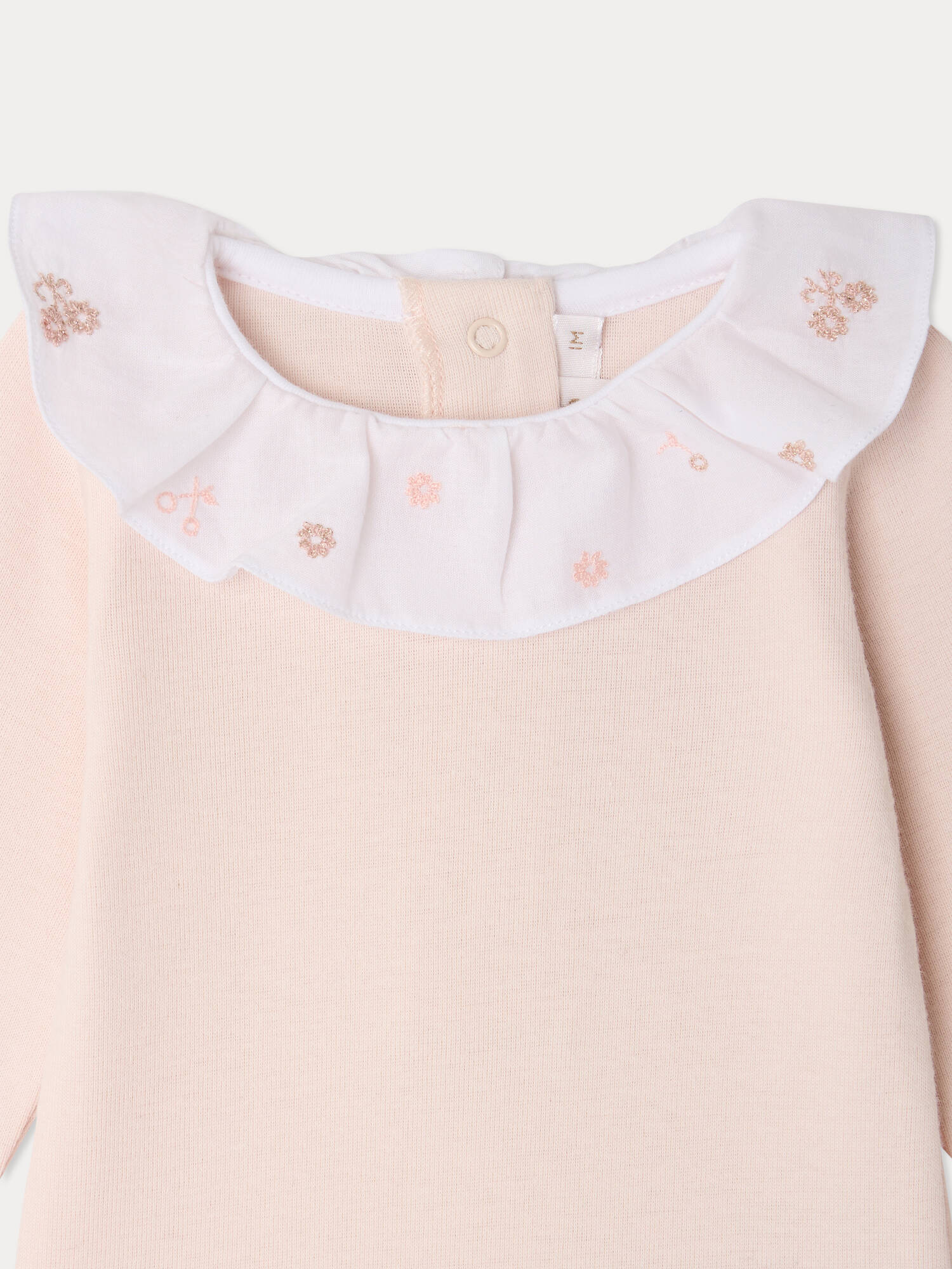 June bodysuit with hand embroidered flowers in organic cotton - Image 3