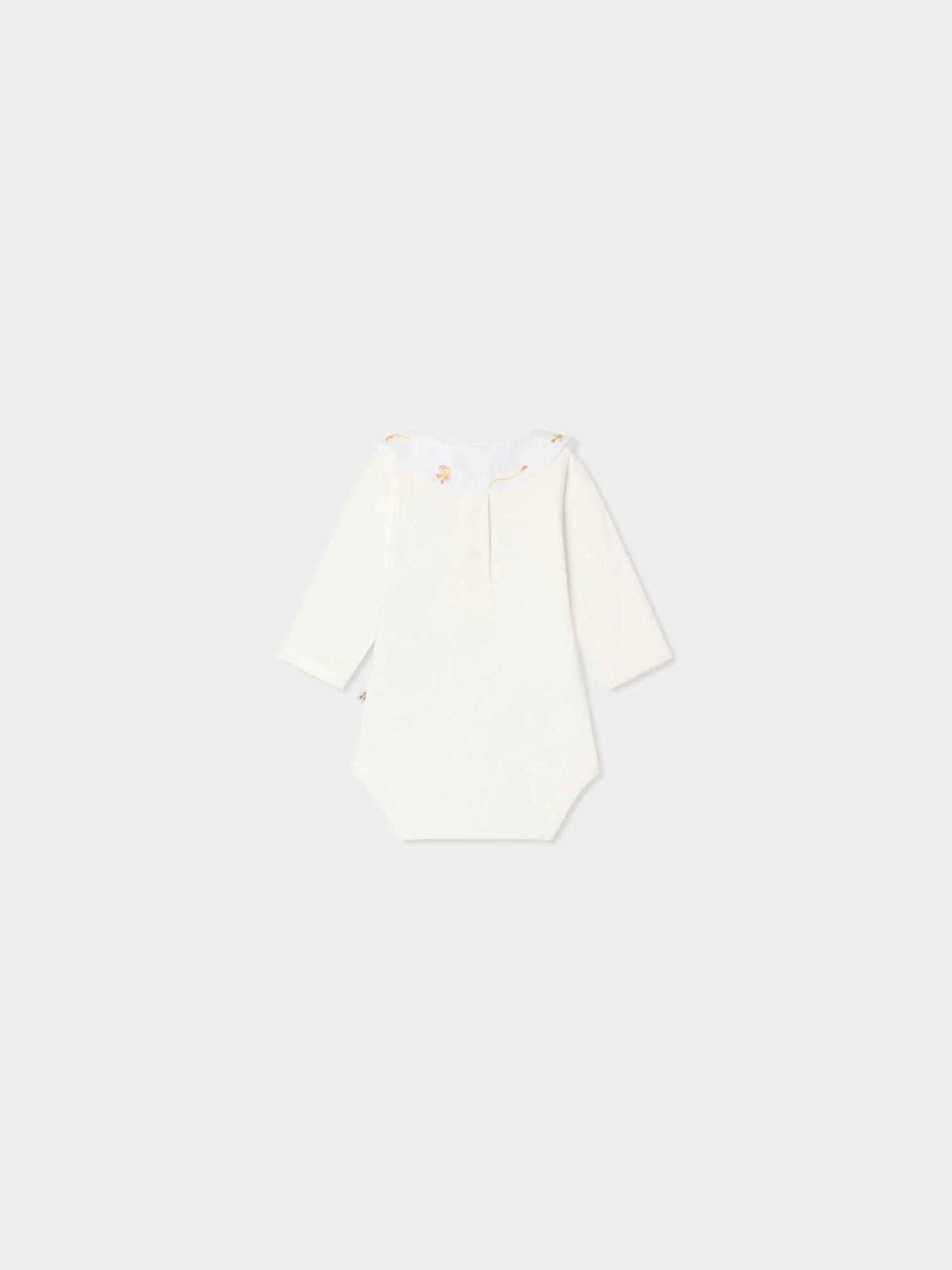 June bodysuit with hand-embroidered flowers in organic cotton - Image 2