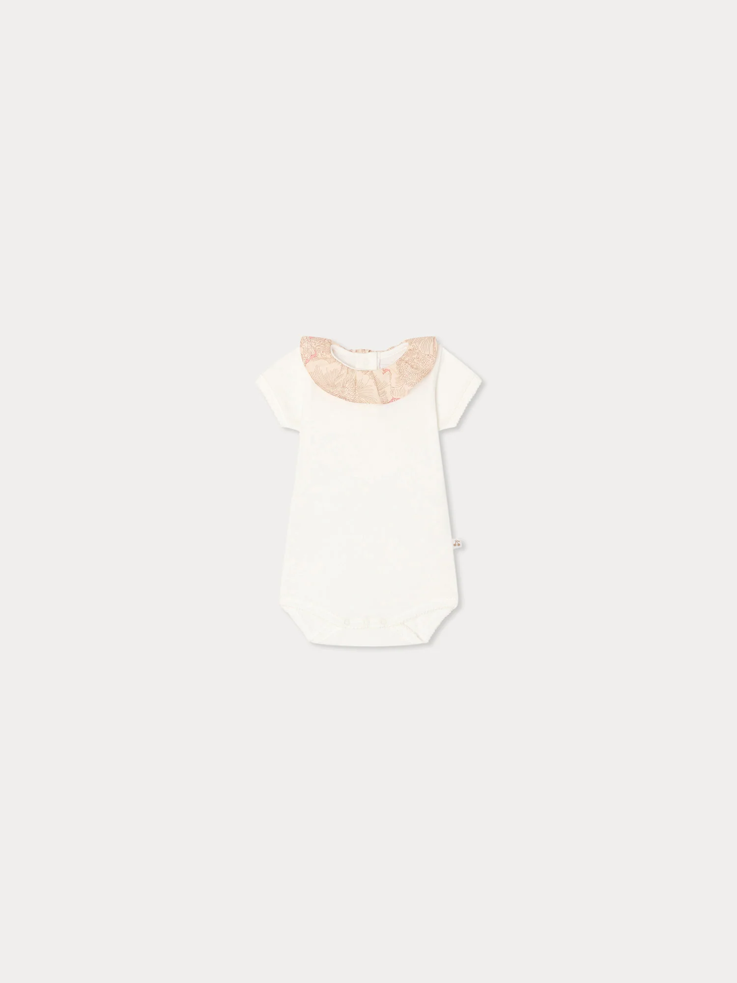 June bodysuit with Liberty fabric collar in organic cotton