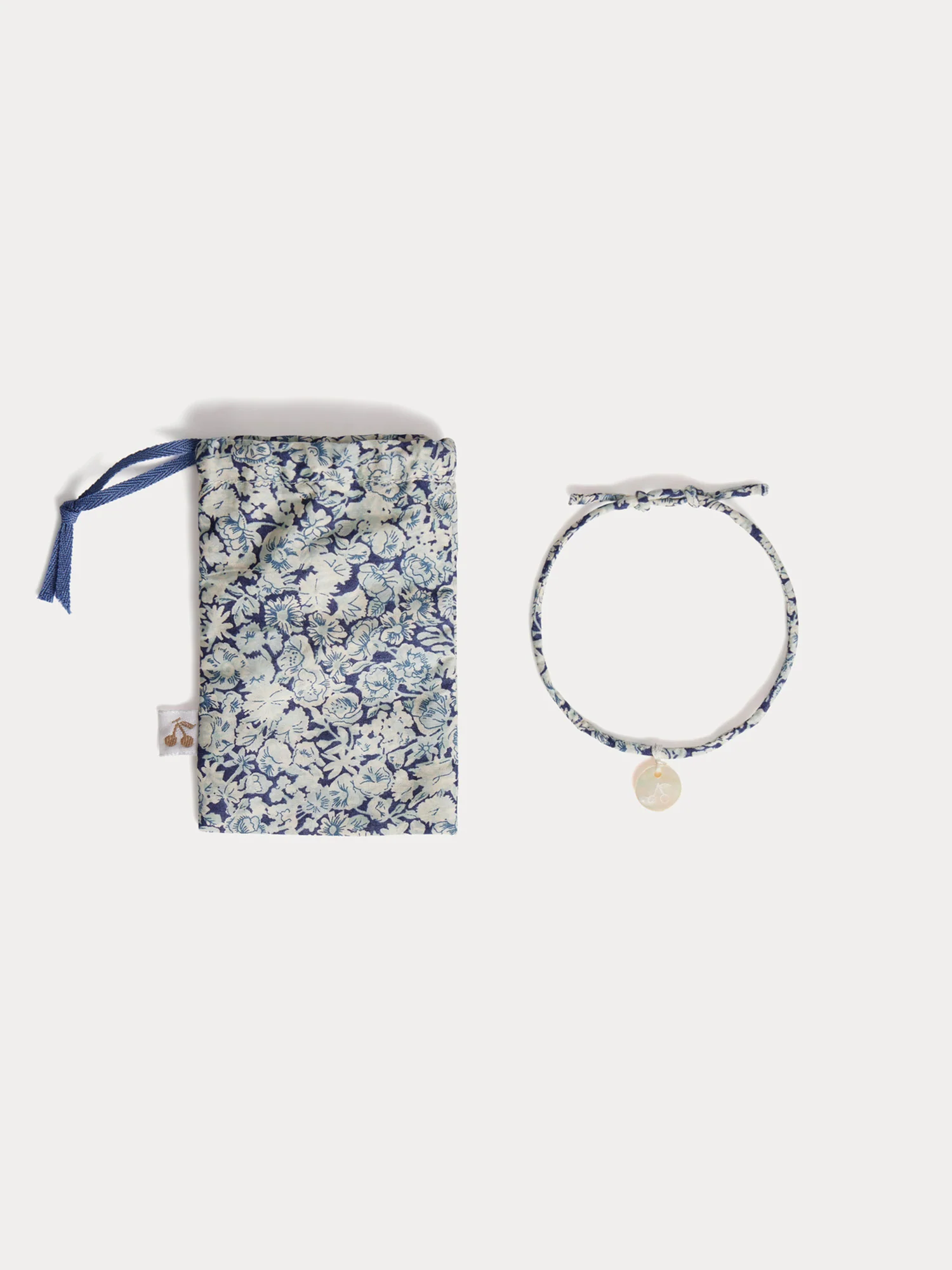 Laiken blue flower bracelet in organic cotton Liberty fabric - Image 3