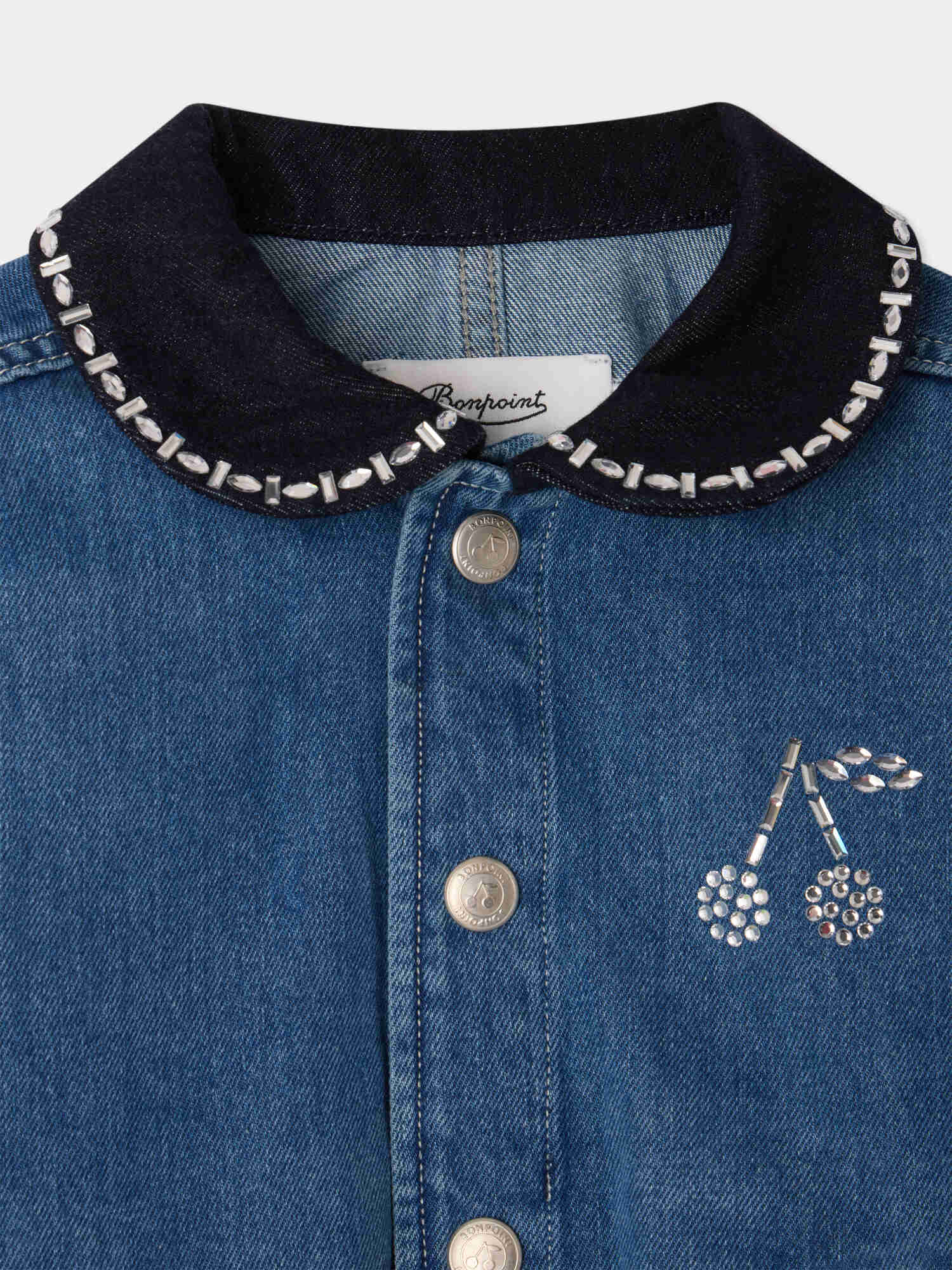 Lala denim jacket with rhinestones - Image 3