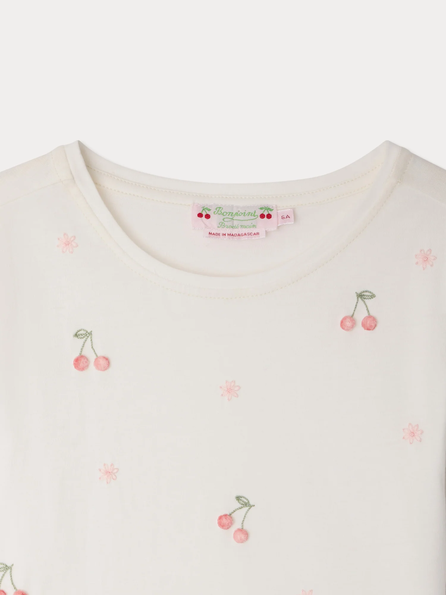 Lalcala hand-embroidered floral t-shirt in organic cotton - Image 3