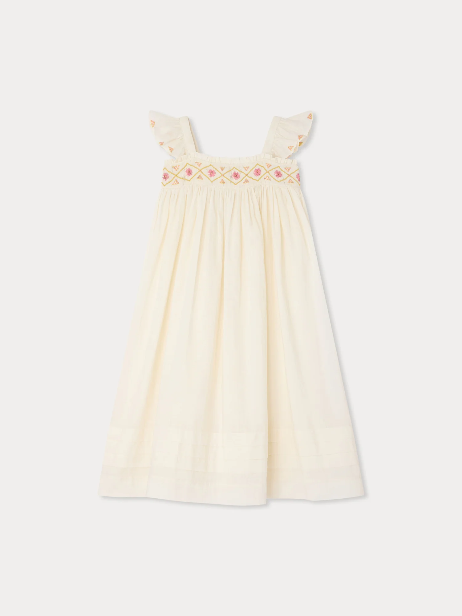 Laora dress smocked and hand-embroidered in organic cotton - Image 2