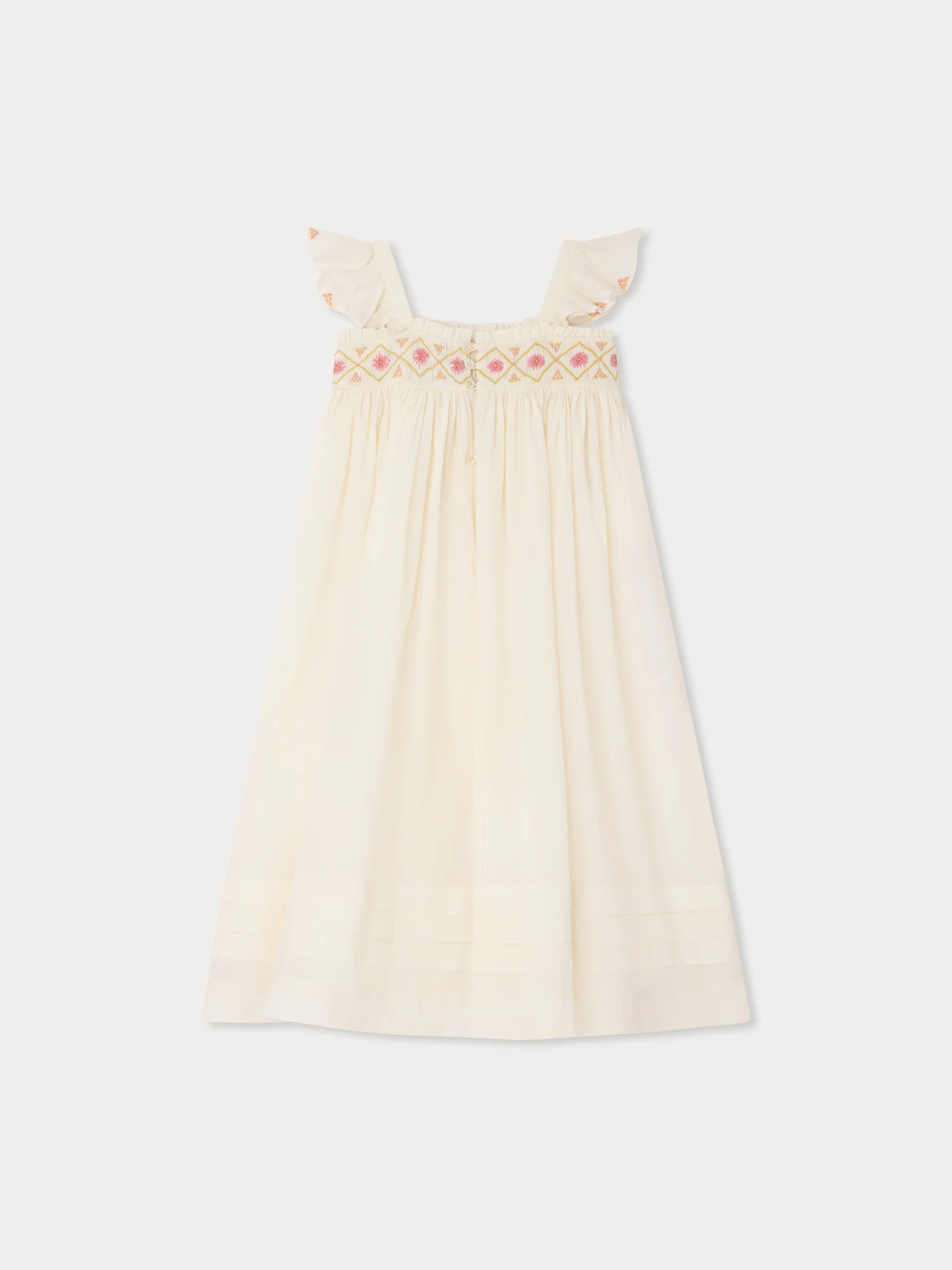 Laora dress smocked and hand-embroidered in organic cotton - Image 3