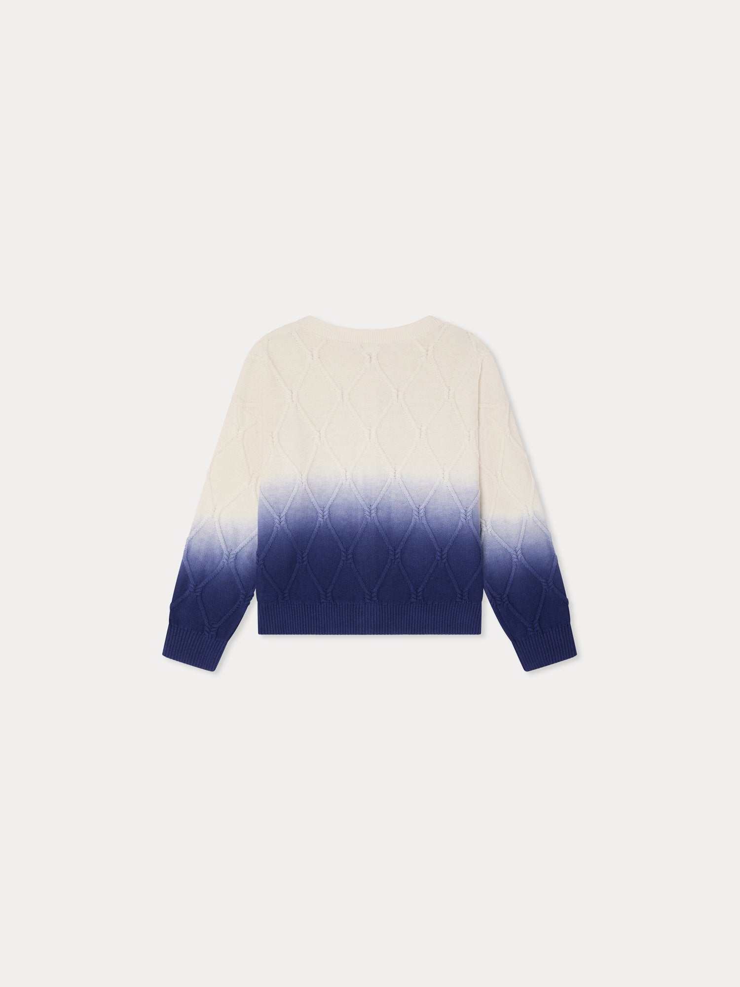 Larelle cardigan with round neck and cable knit in organic cotton and cashmere - Image 2