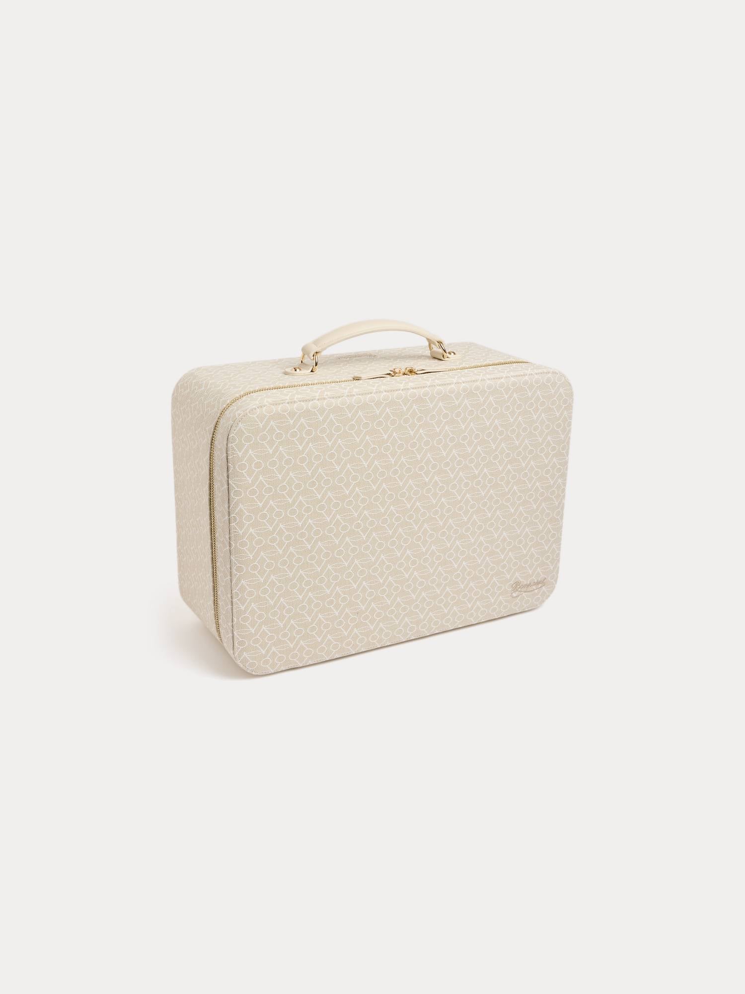 Large Devote suitcase with woven cherry motif in cotton - Image 2