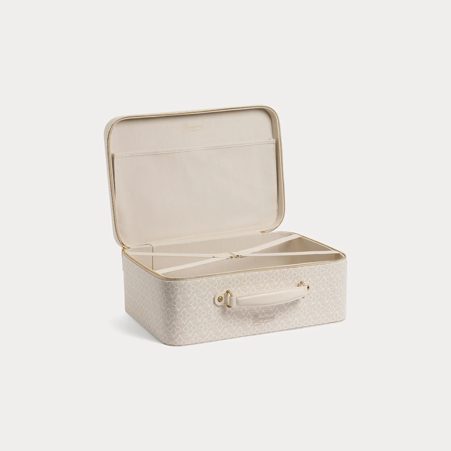 Large Devote suitcase with woven cherry motif in cotton - Image 4