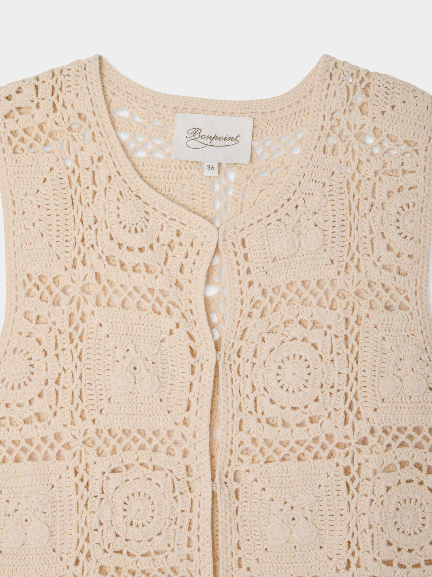 Lea-Marilou hand-crocheted round neck cardigan - Image 3