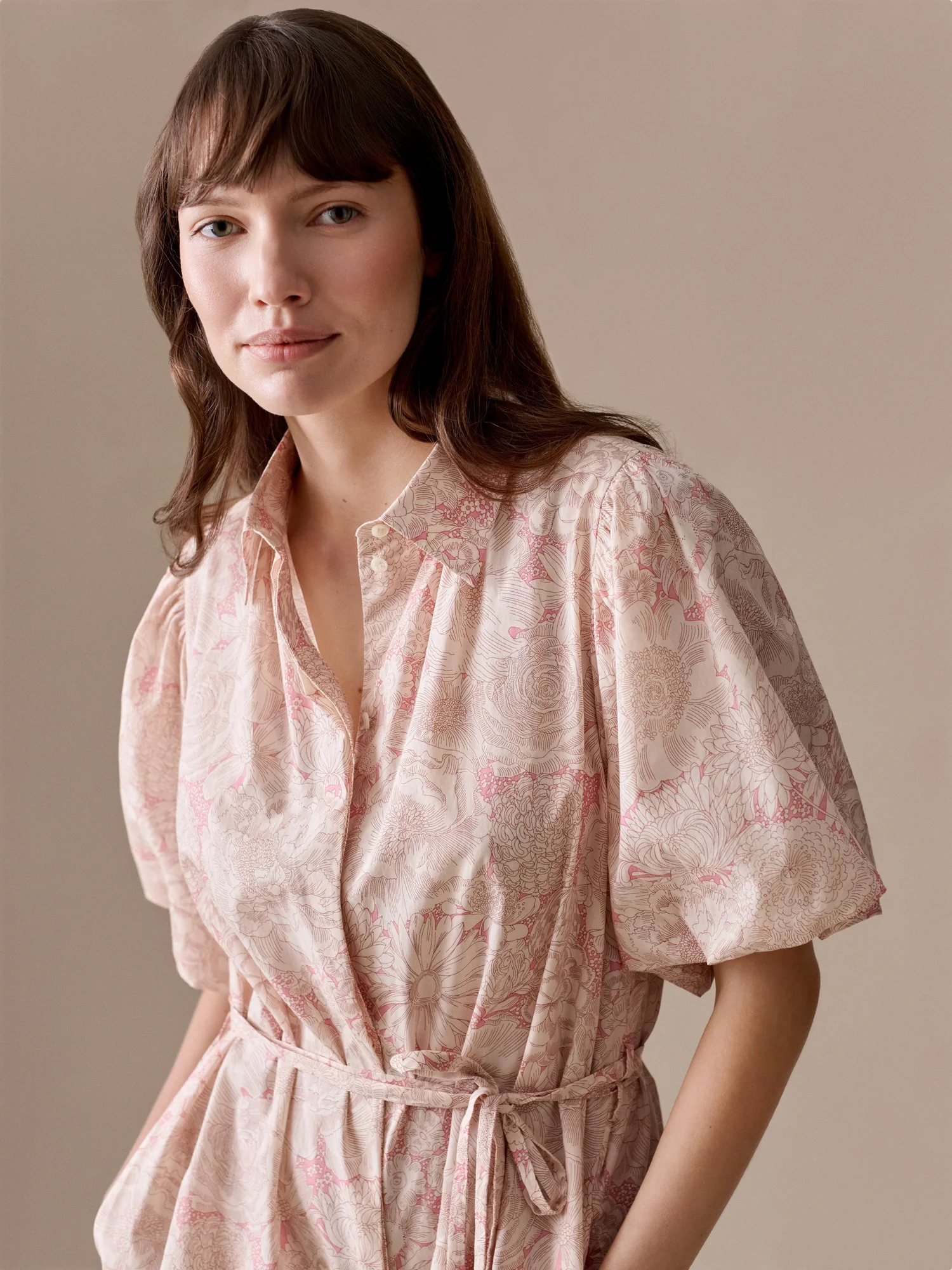 Leah dress with balloon sleeves in Liberty organic cotton fabric - Image 5