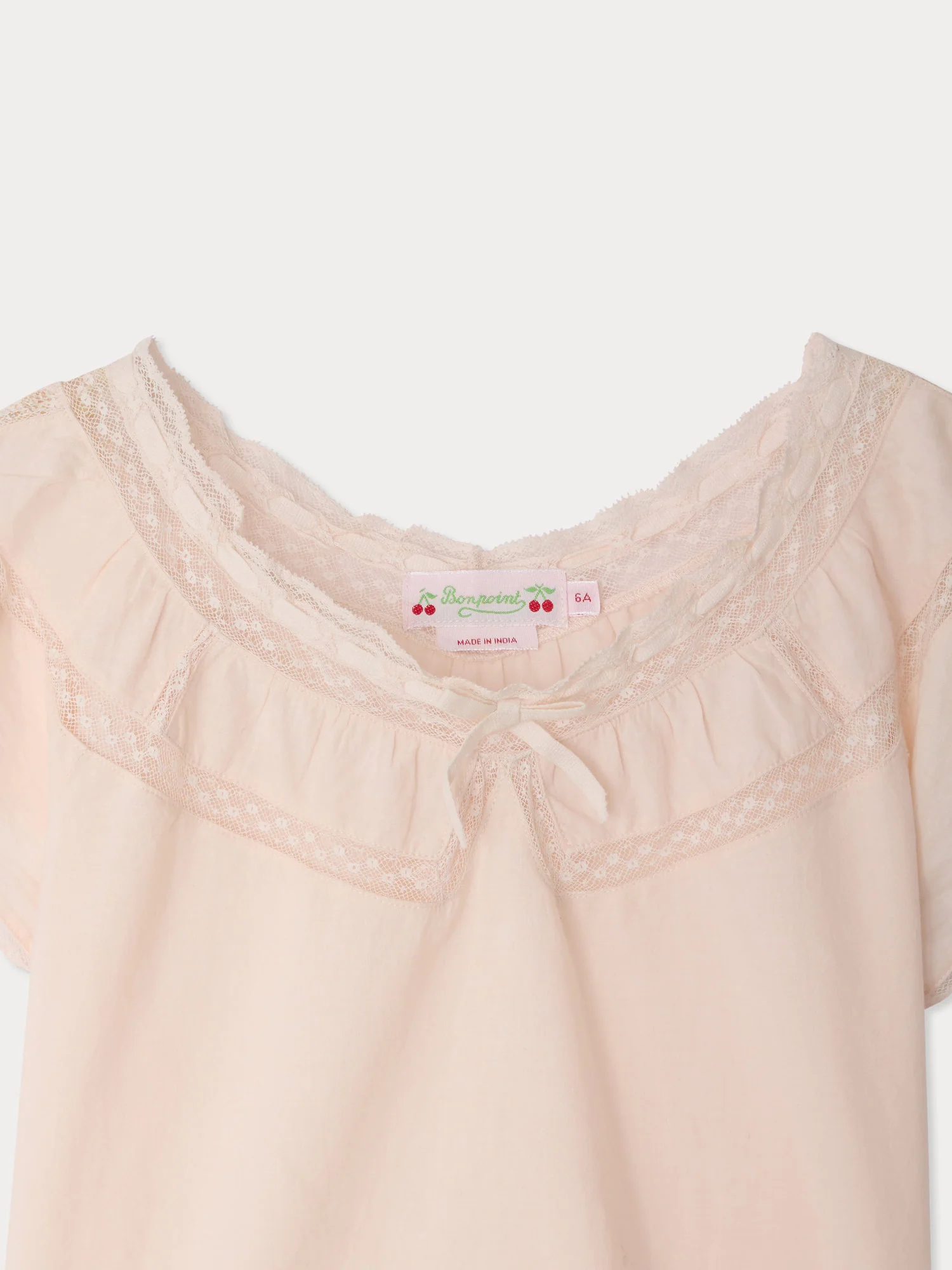 Leana blouse in organic cotton voile and Calais lace - Image 3