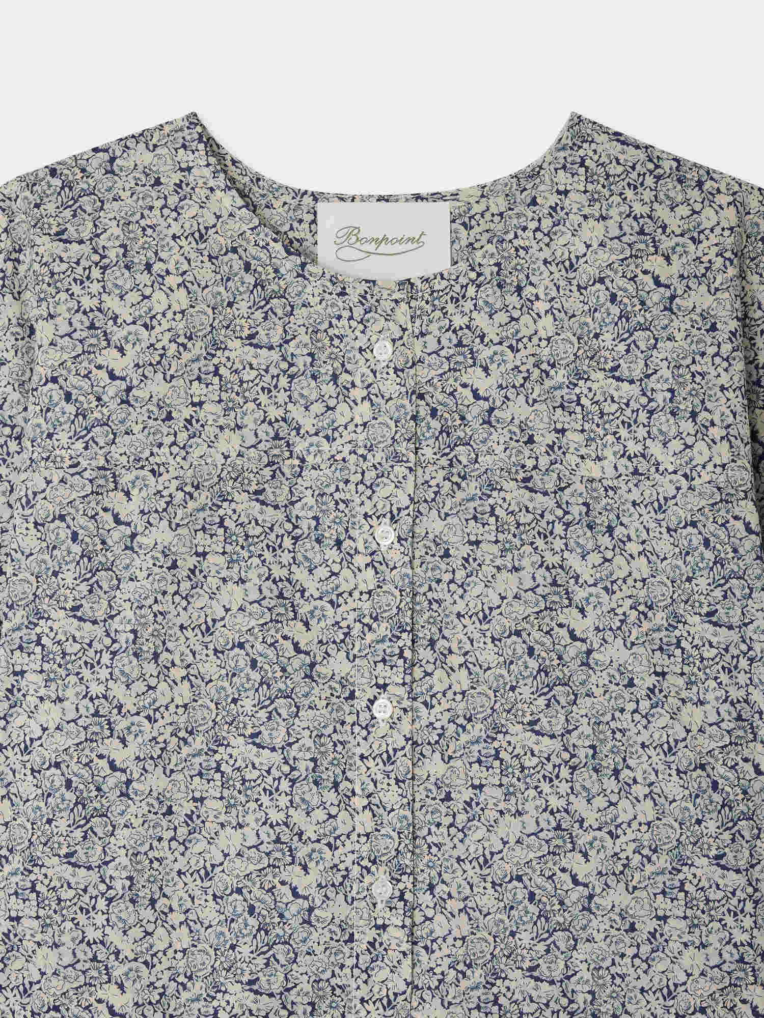 Leira dress with blue flowers in Liberty organic cotton fabric - Image 4