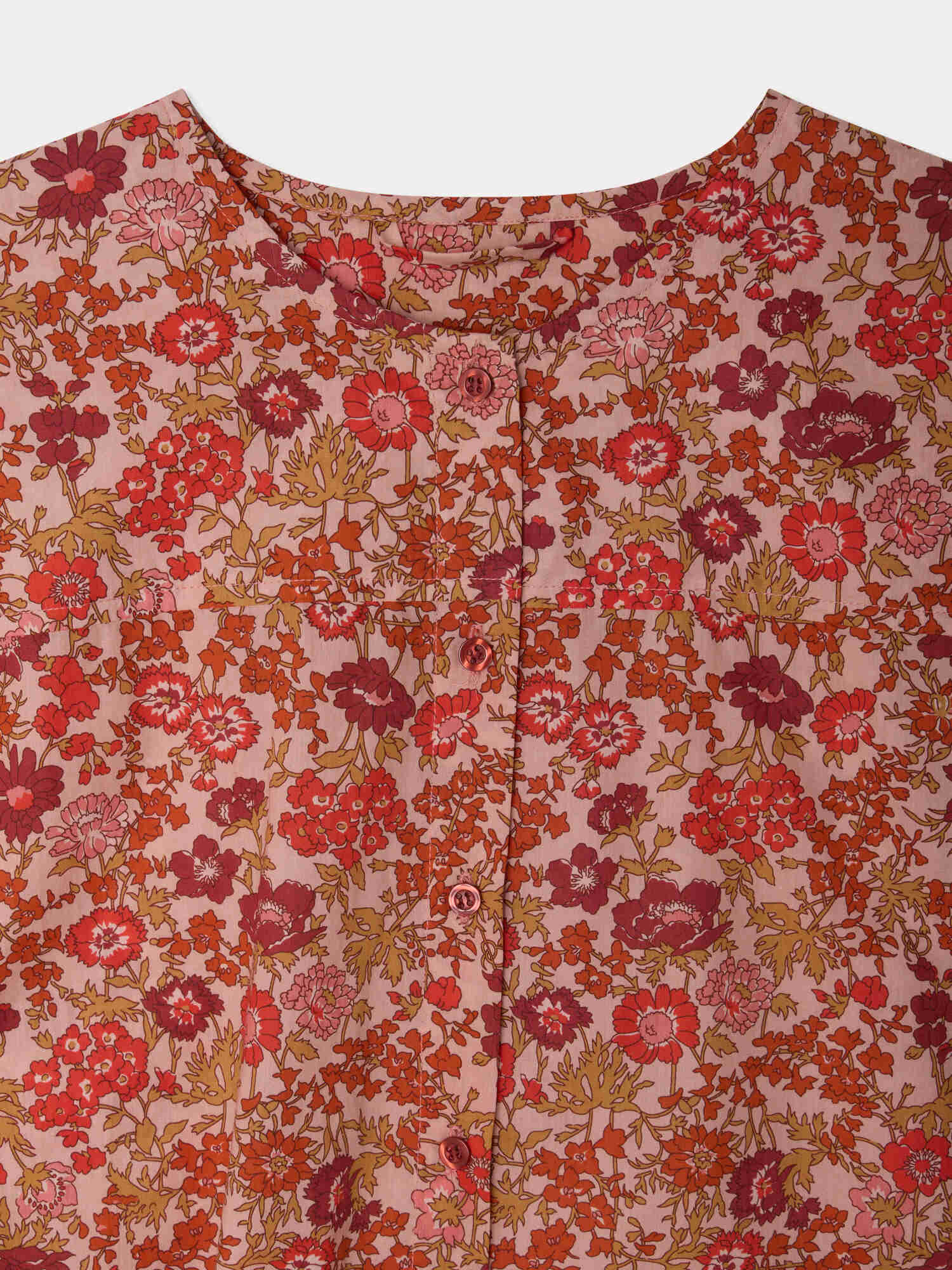 Leira dress with pink flowers in Liberty organic cotton fabric - Image 3