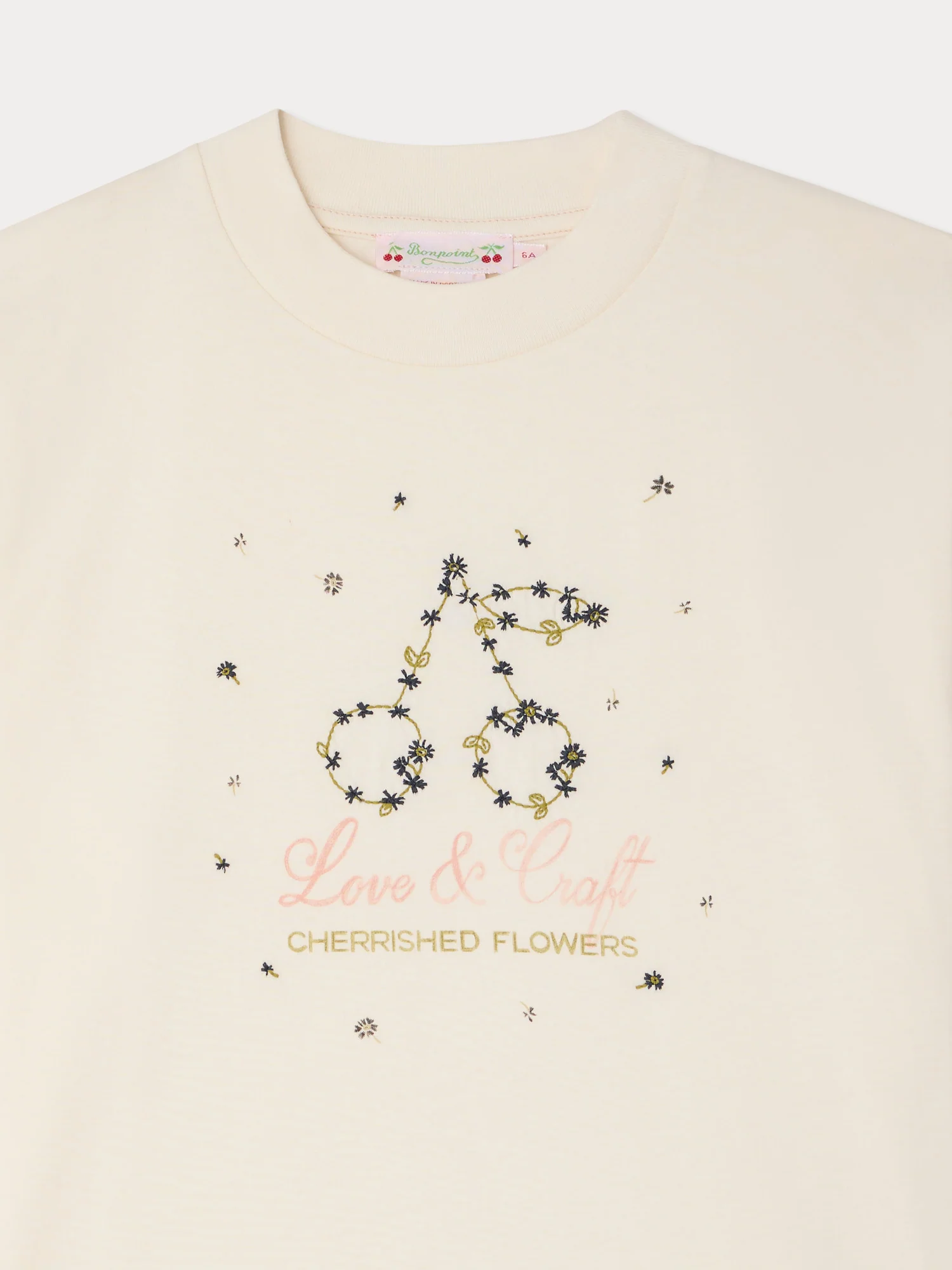 Lele T-shirt with cherry and flower print in organic cotton - Image 3