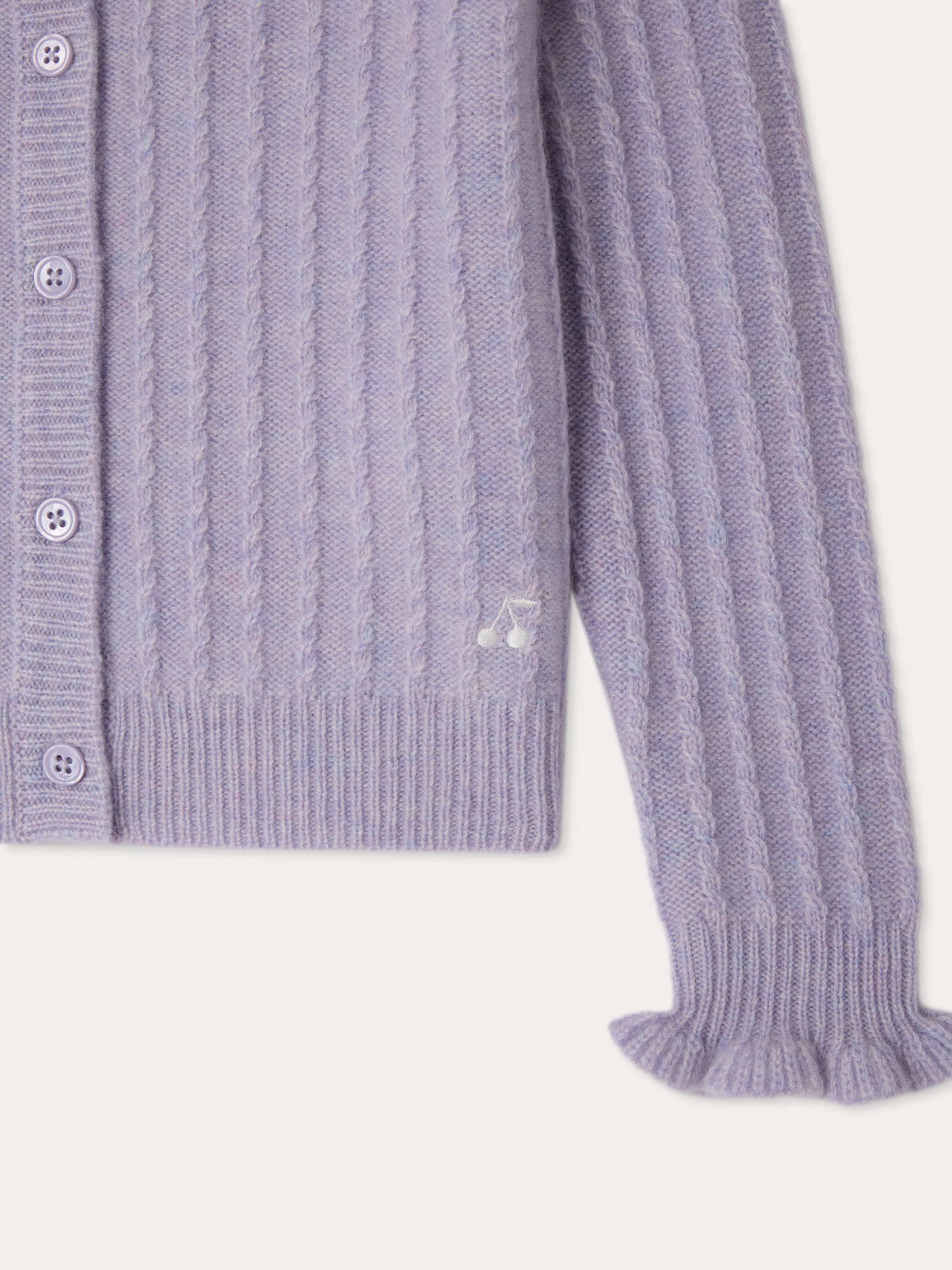 Lena cardigan with ruffled trim in cashmere - Image 3