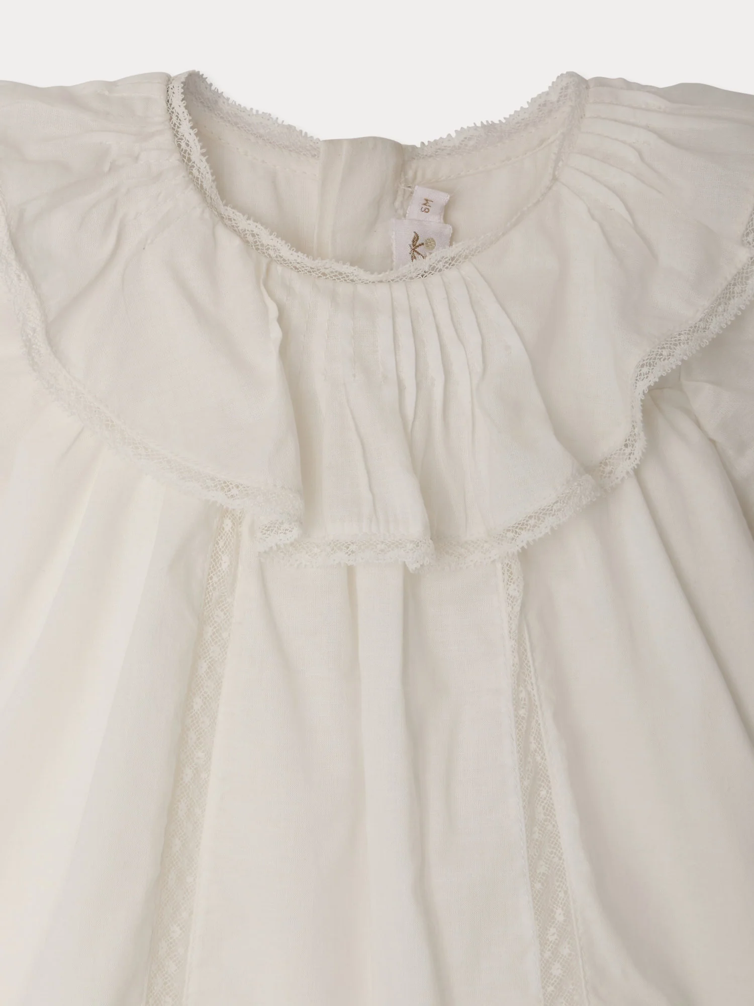 Lenou dress in organic cotton voile and Calais lace - Image 3
