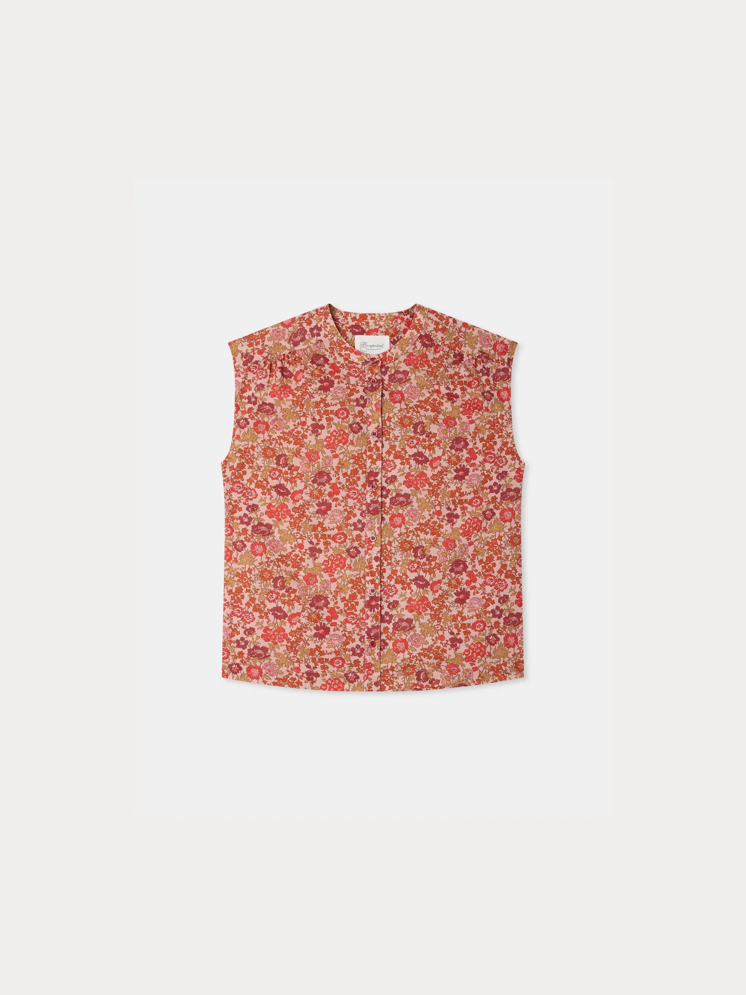 Leonide blouse with mandarin collar in Liberty fabric in organic cotton - Image 2