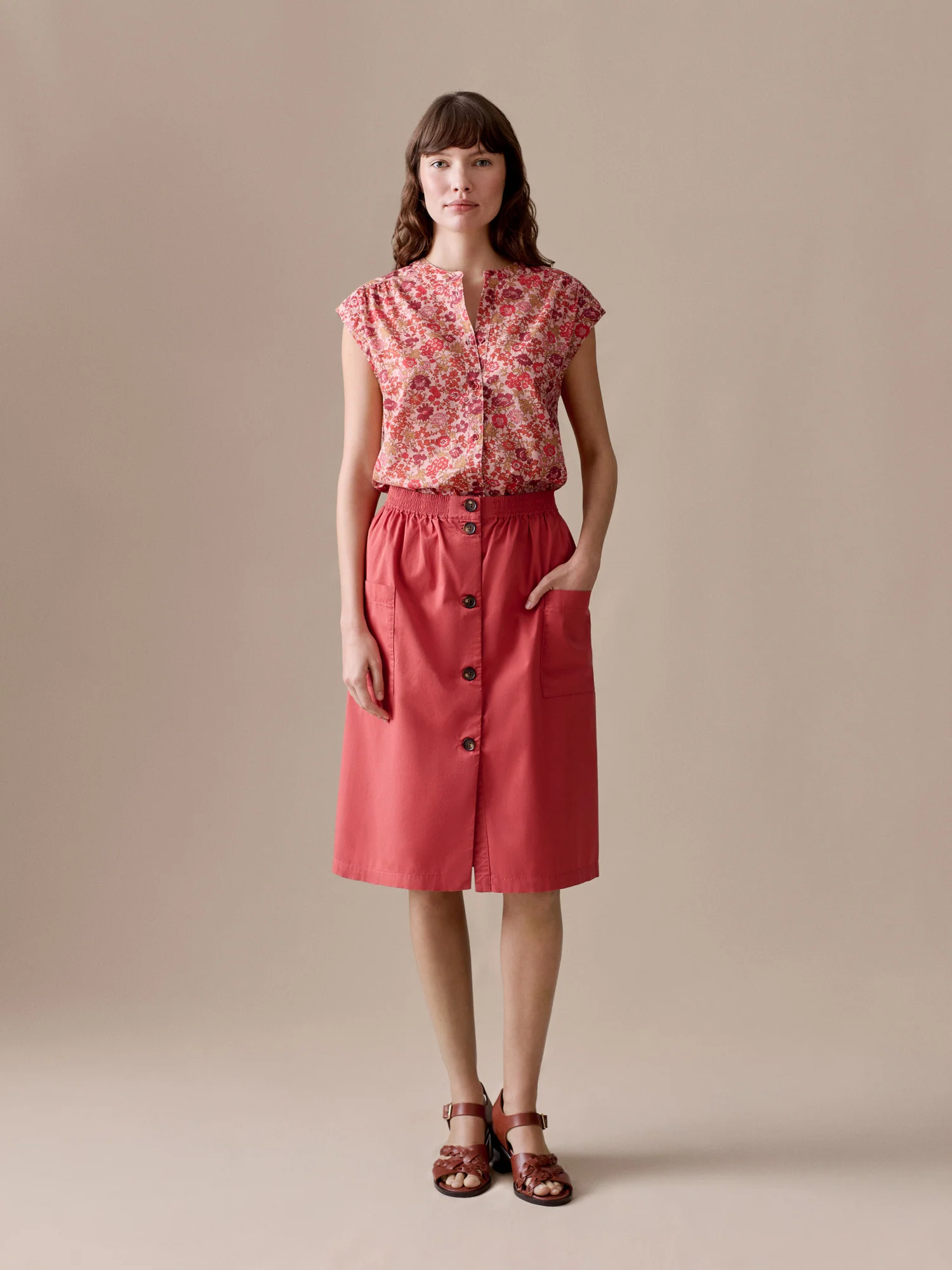 Leonide blouse with mandarin collar in Liberty fabric in organic cotton - Image 5