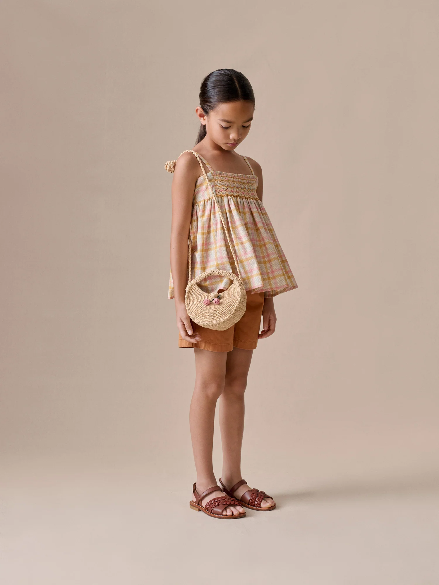 Leslie nutmeg shorts in organic cotton - Image 5