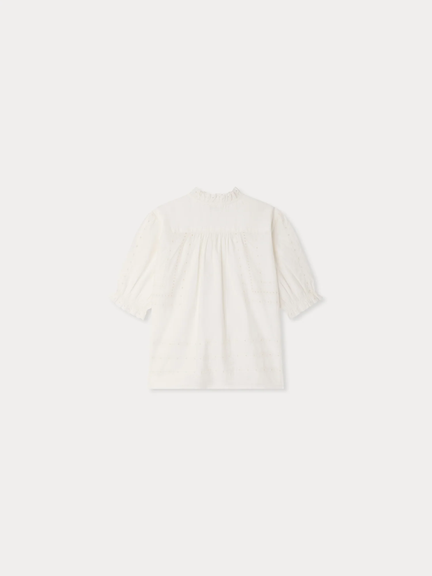 Letitia blouse in organic cotton poplin with contrasting embroidery - Image 2