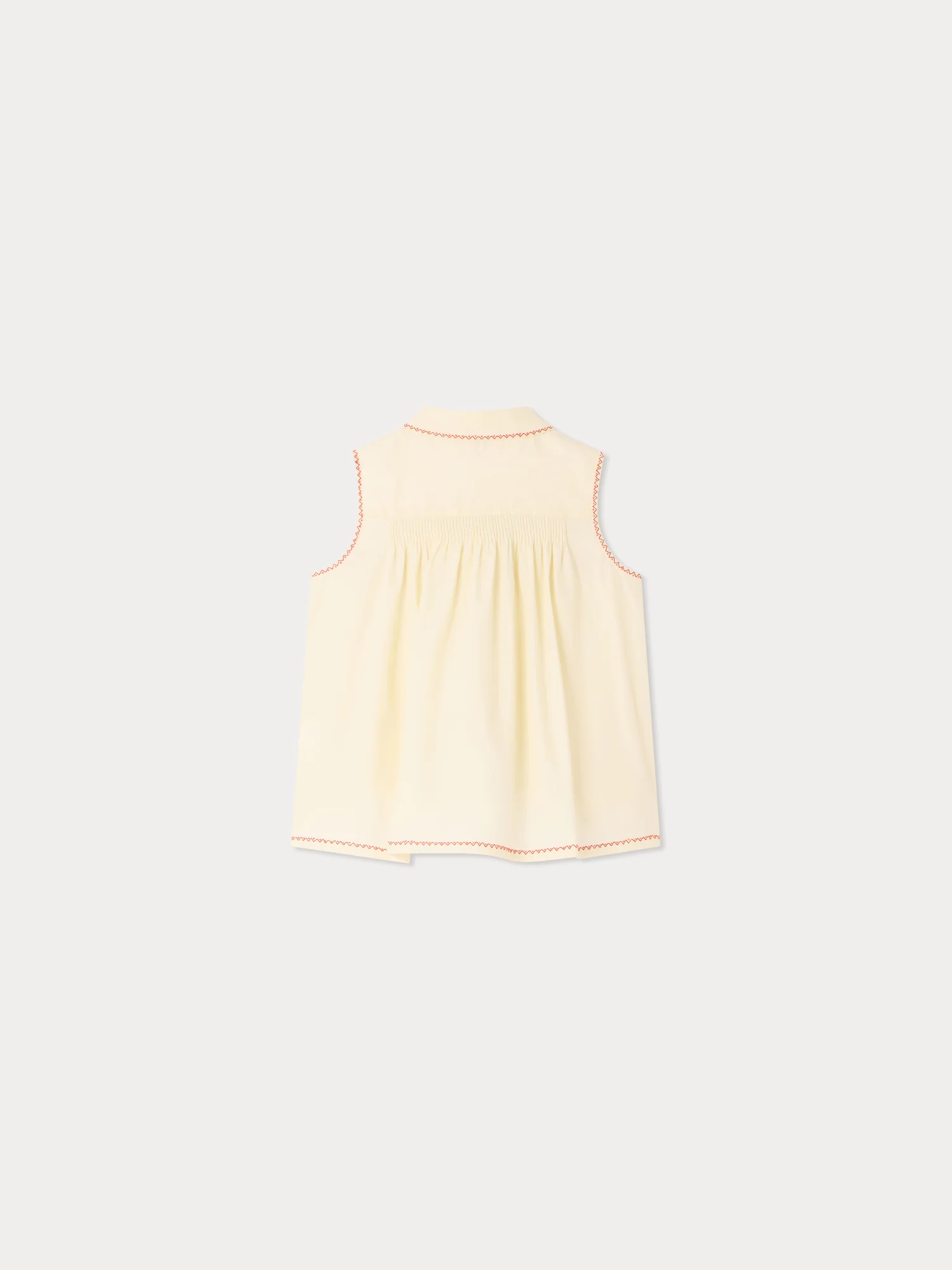 Lexi smocked and hand-embroidered blouse in organic cotton - Image 2